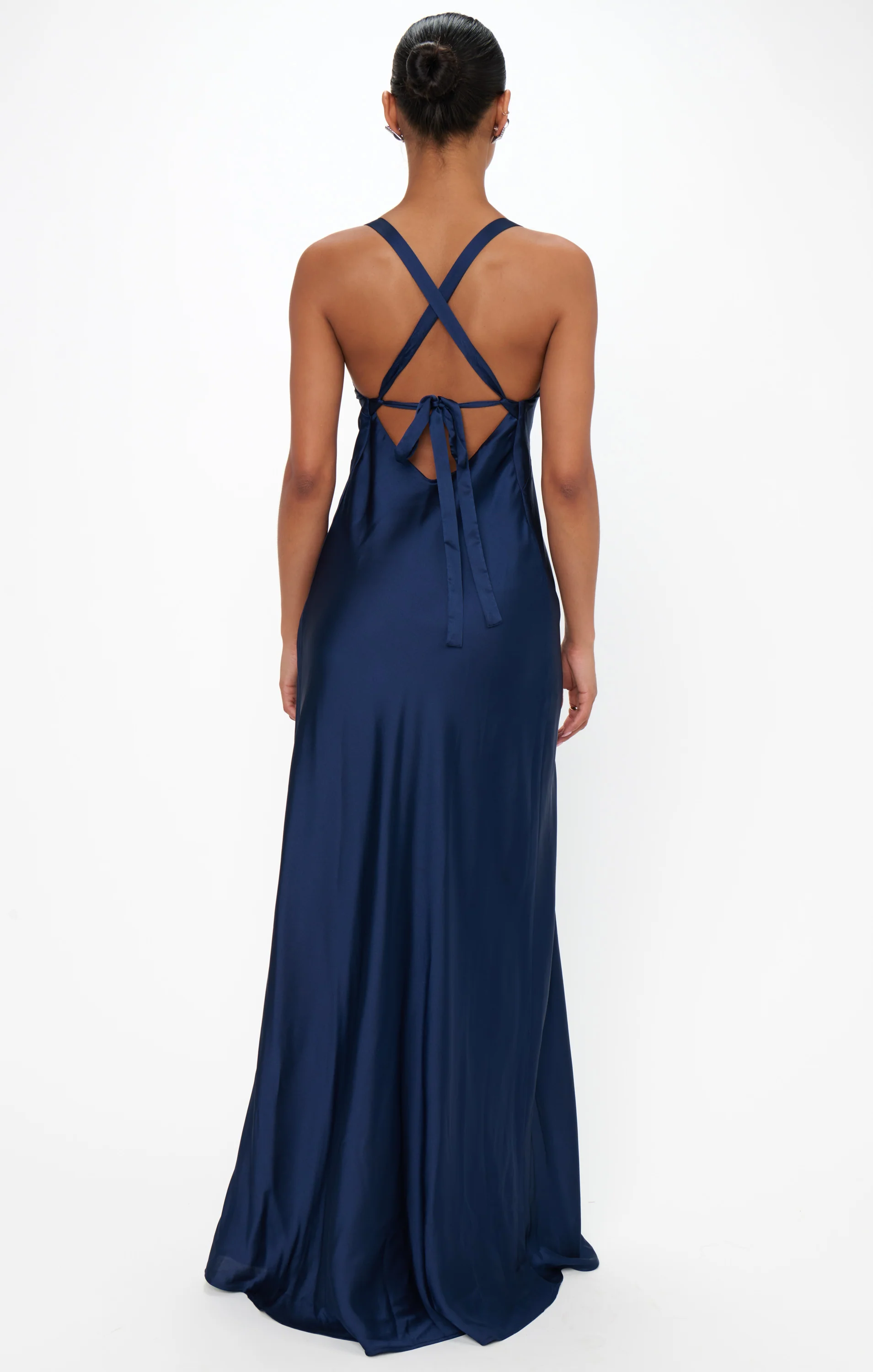 Anderson Maxi Dress ~ Midnight Navy Luxe Satin - Image 2