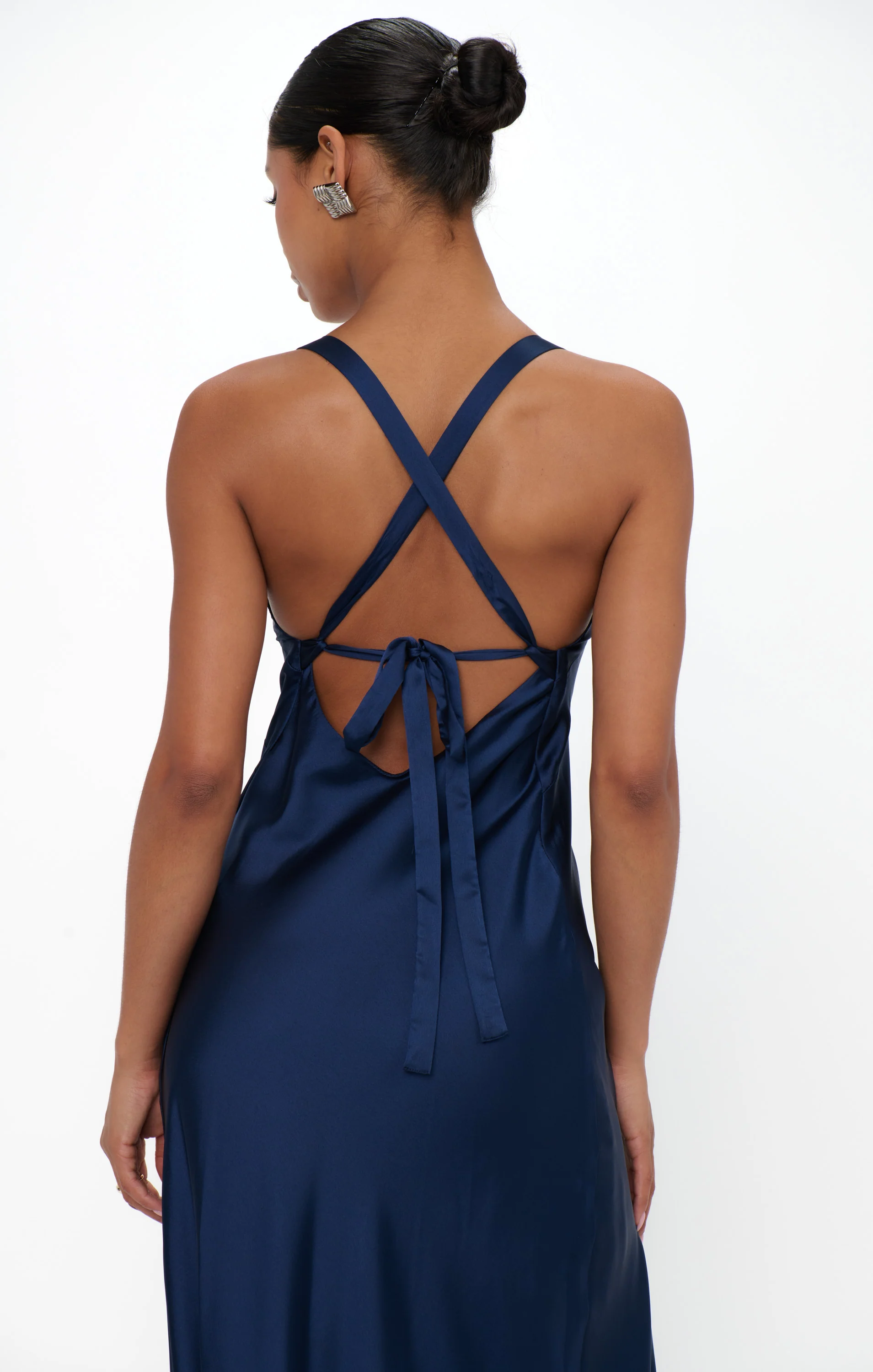 Anderson Maxi Dress ~ Midnight Navy Luxe Satin - Image 4
