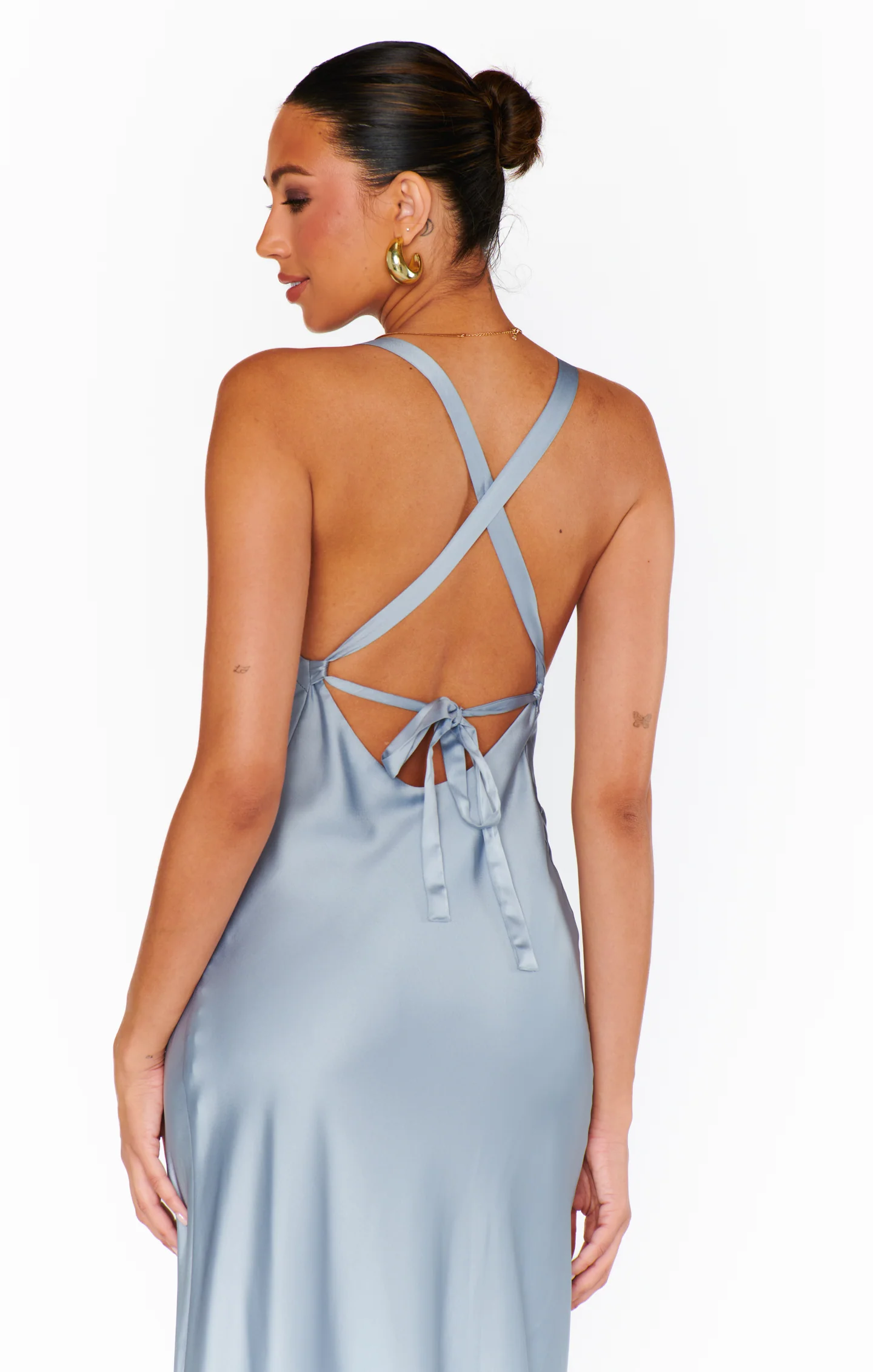 Anderson Maxi Dress ~ Steel Blue Luxe Satin - Image 9
