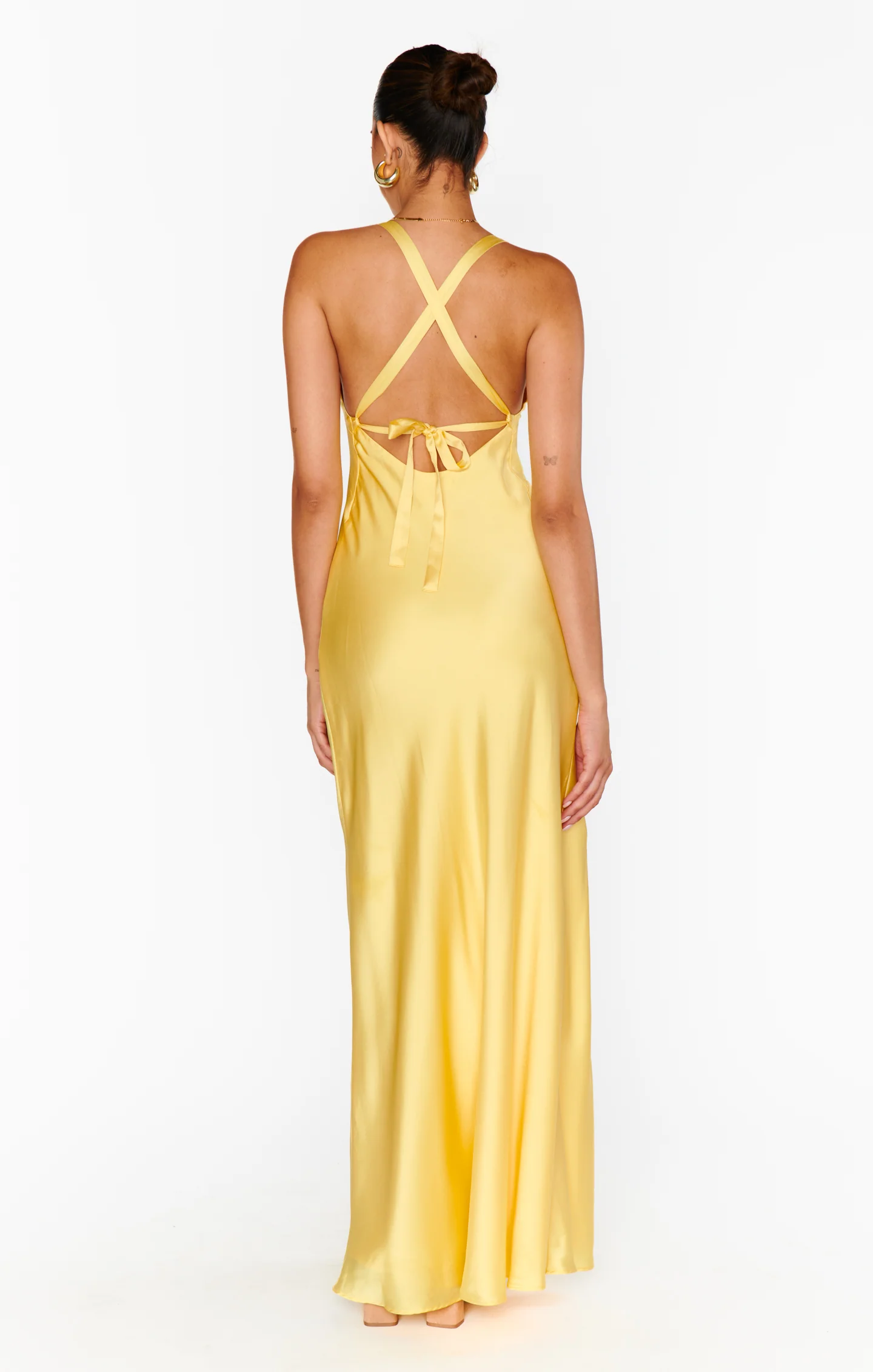 Anderson Maxi Dress ~ Yellow Luxe Satin - Image 10
