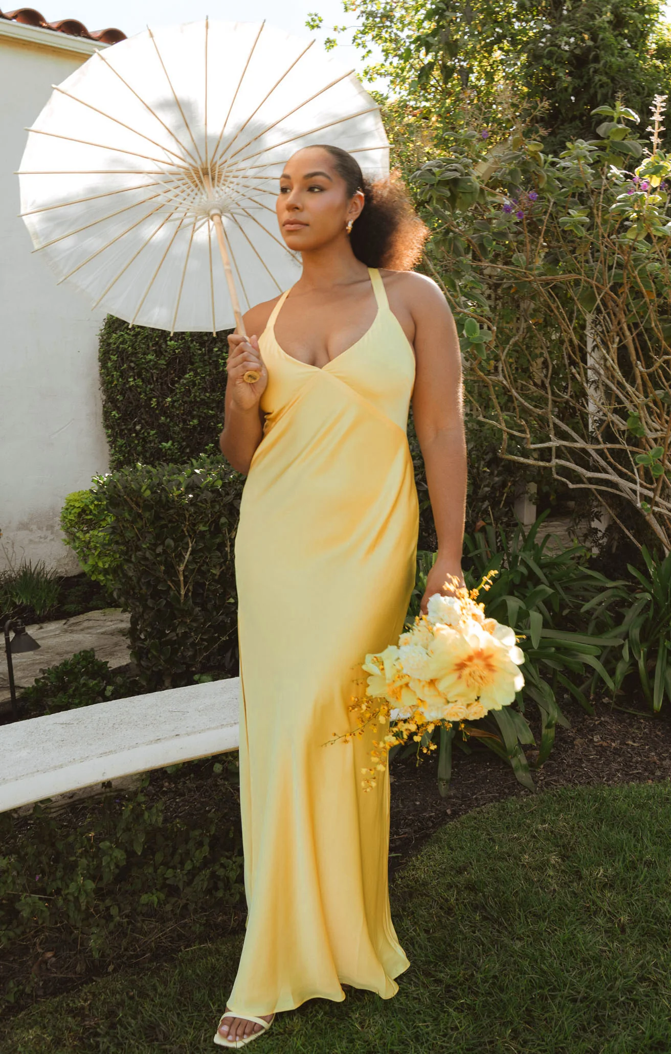 Anderson Maxi Dress ~ Yellow Luxe Satin - Image 4