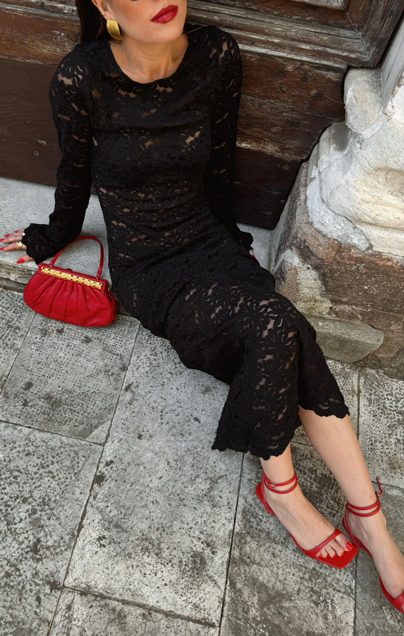 Anjelica Maxi Dress ~ Black Lace - Image 3