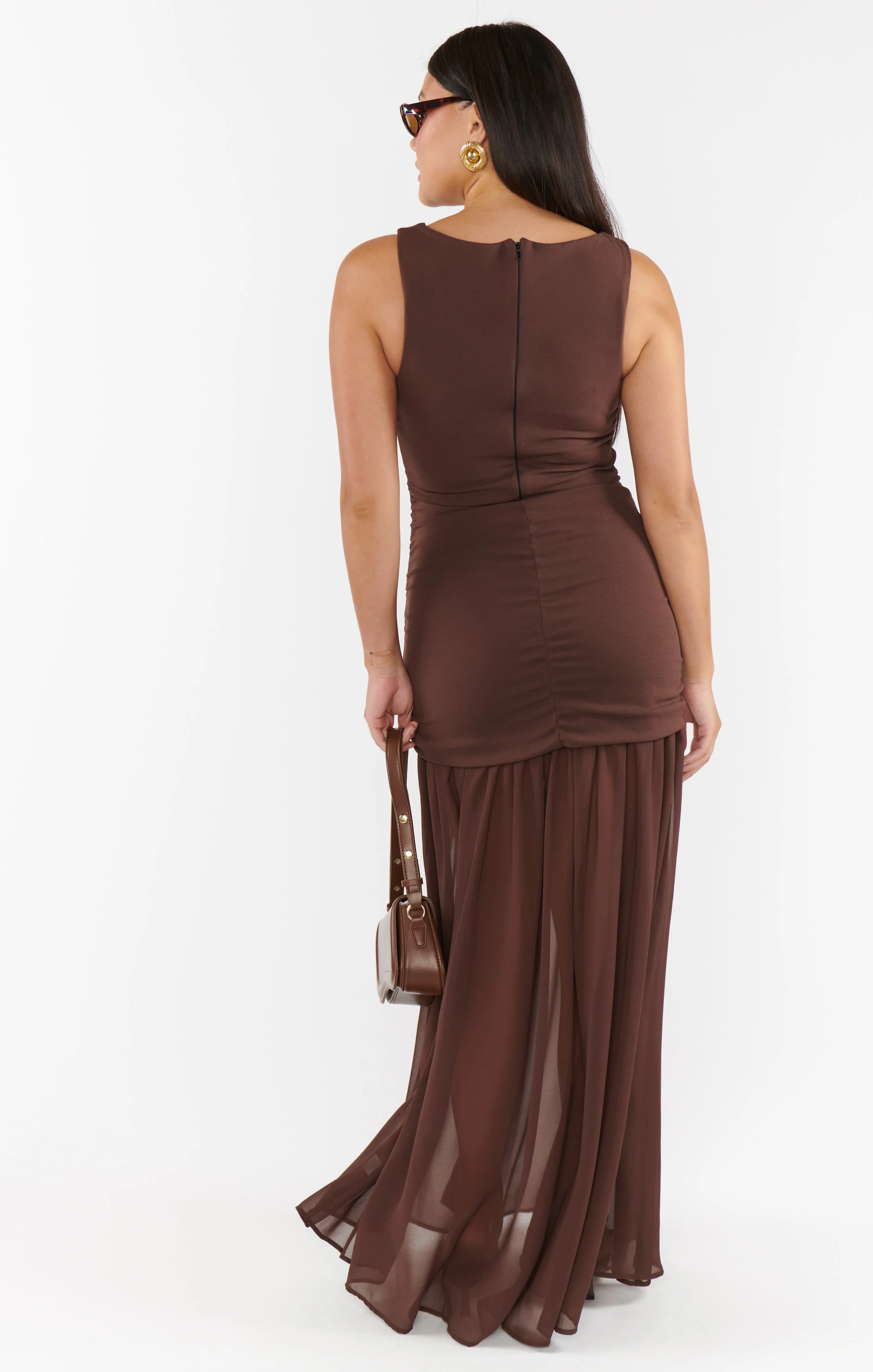 Aria Maxi Dress ~ Chocolate Stretch Chiffon - Image 13