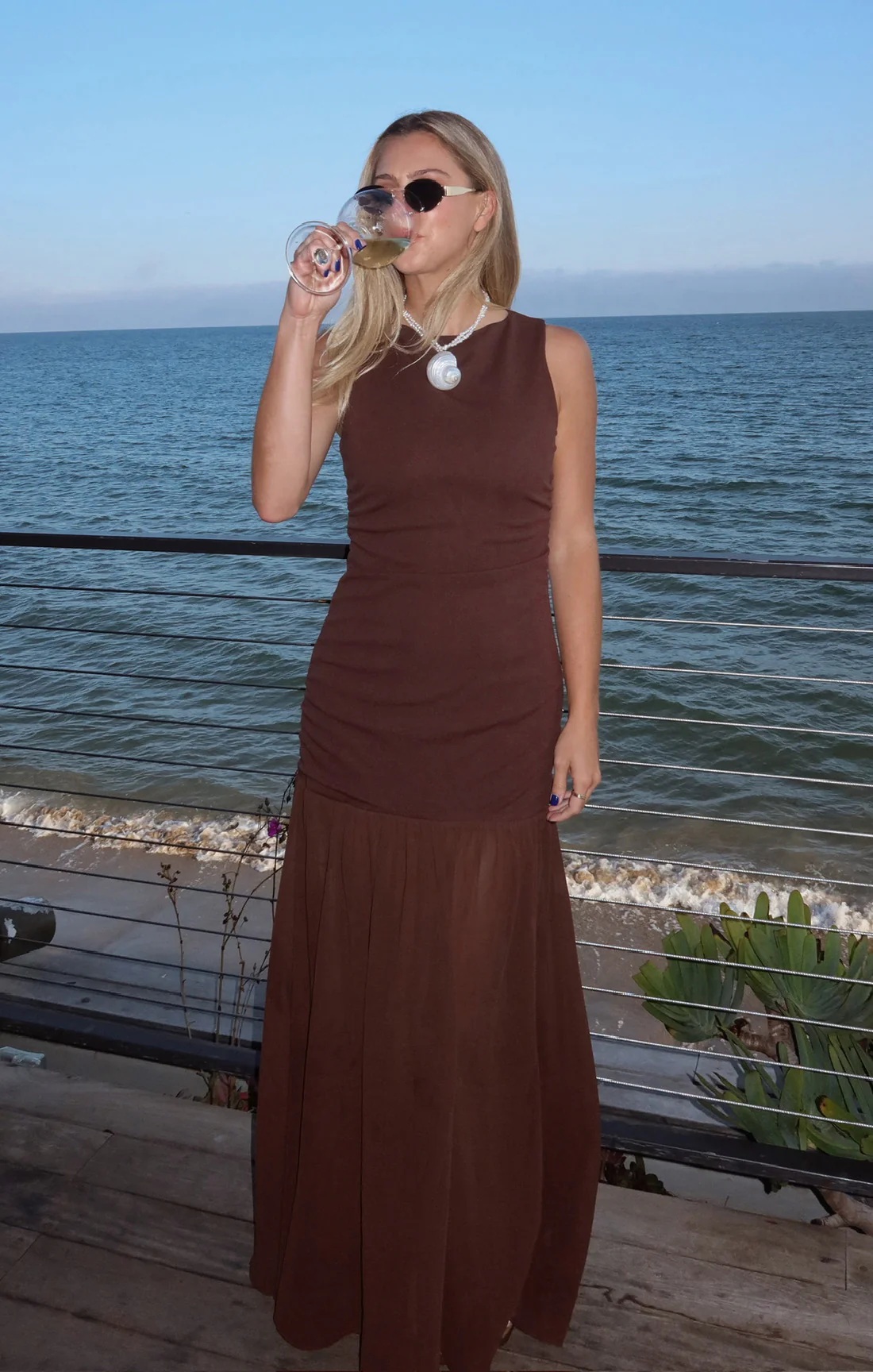 Aria Maxi Dress ~ Chocolate Stretch Chiffon - Image 2