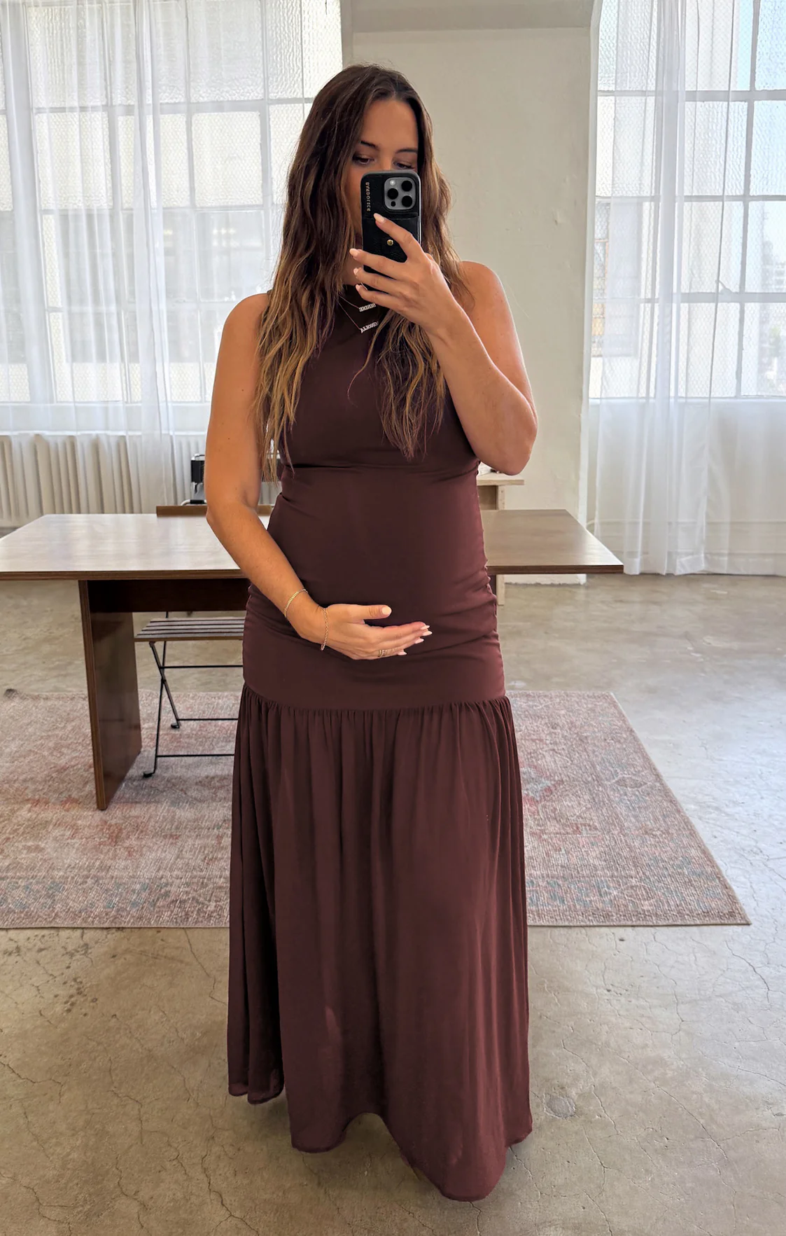 Aria Maxi Dress ~ Chocolate Stretch Chiffon - Image 7