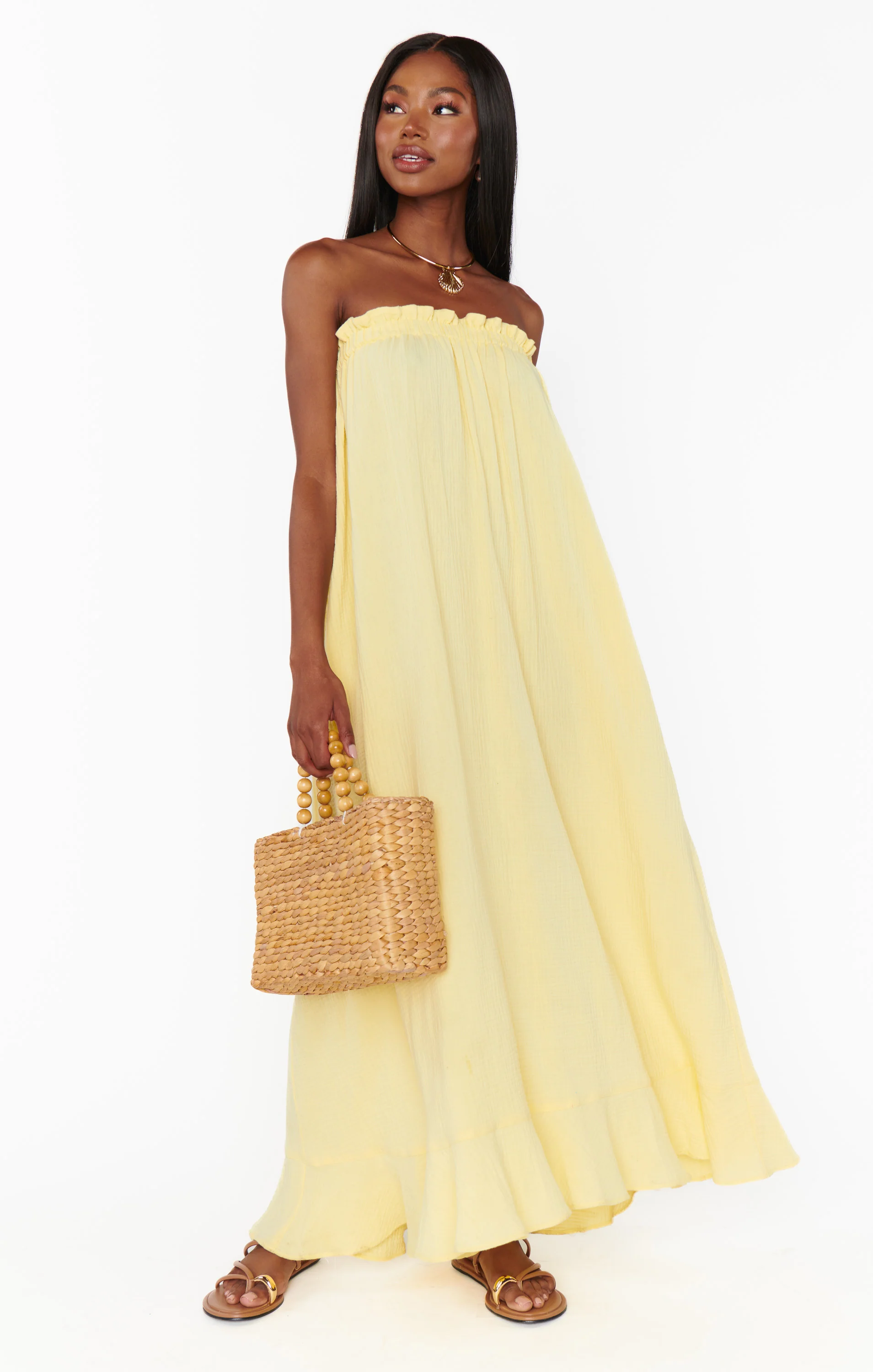 Around The World Maxi Dress ~ Yellow Gauze - Image 2