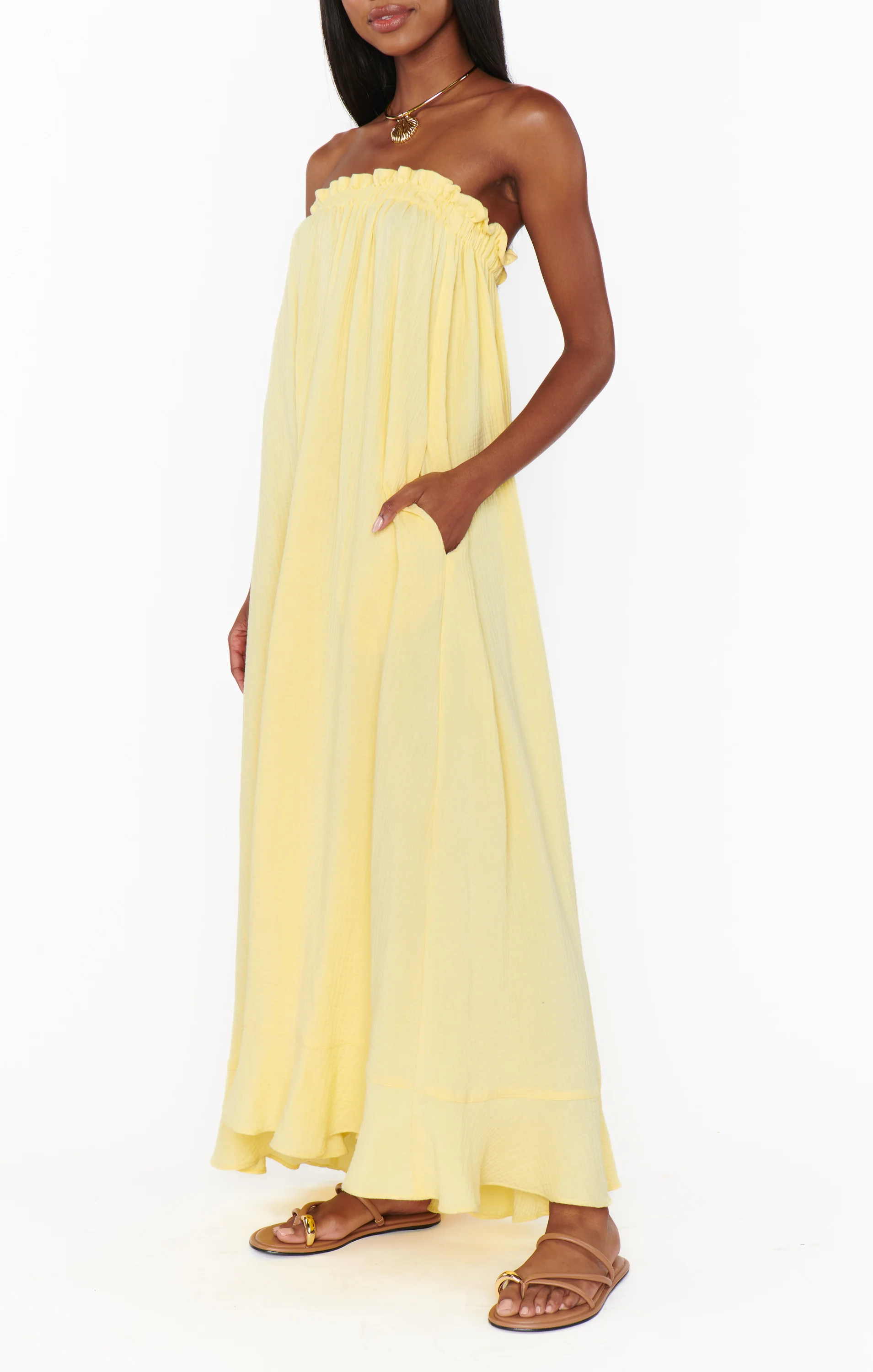 Around The World Maxi Dress ~ Yellow Gauze - Image 5