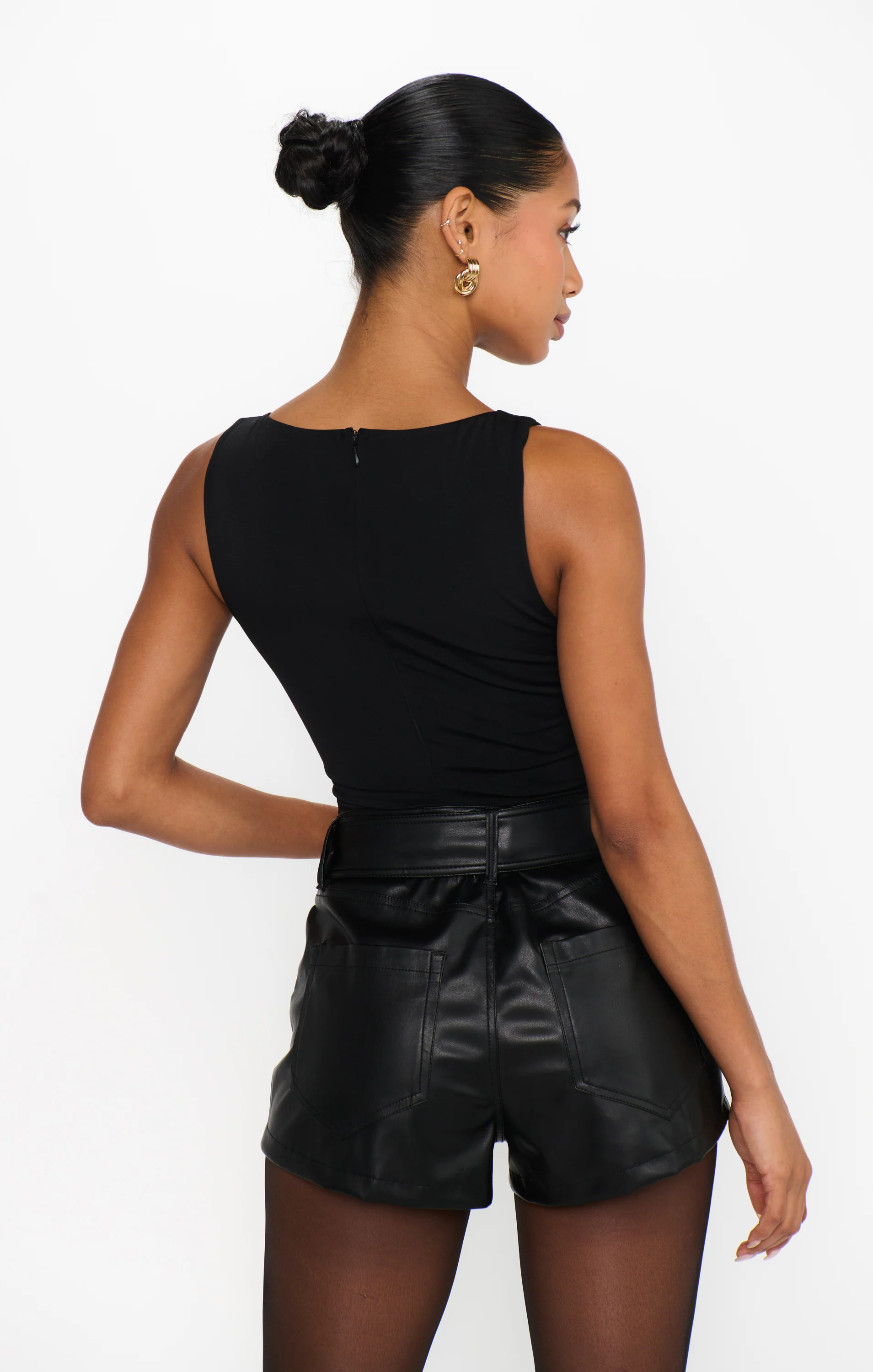 Asher Shorts ~ Black Faux Leather - Image 6