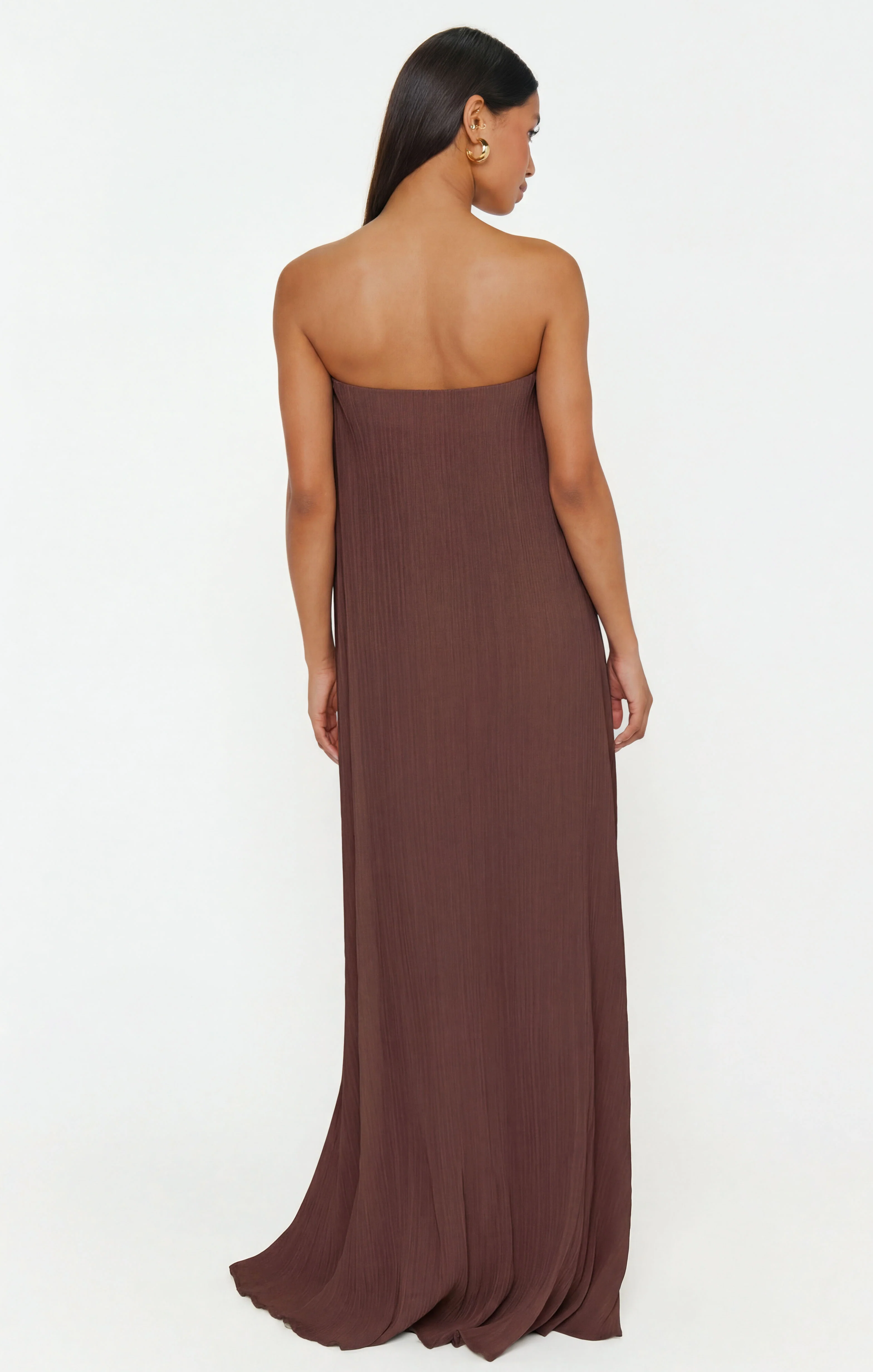 Athena Maxi Dress ~ Chocolate Pleated Chiffon - Image 2