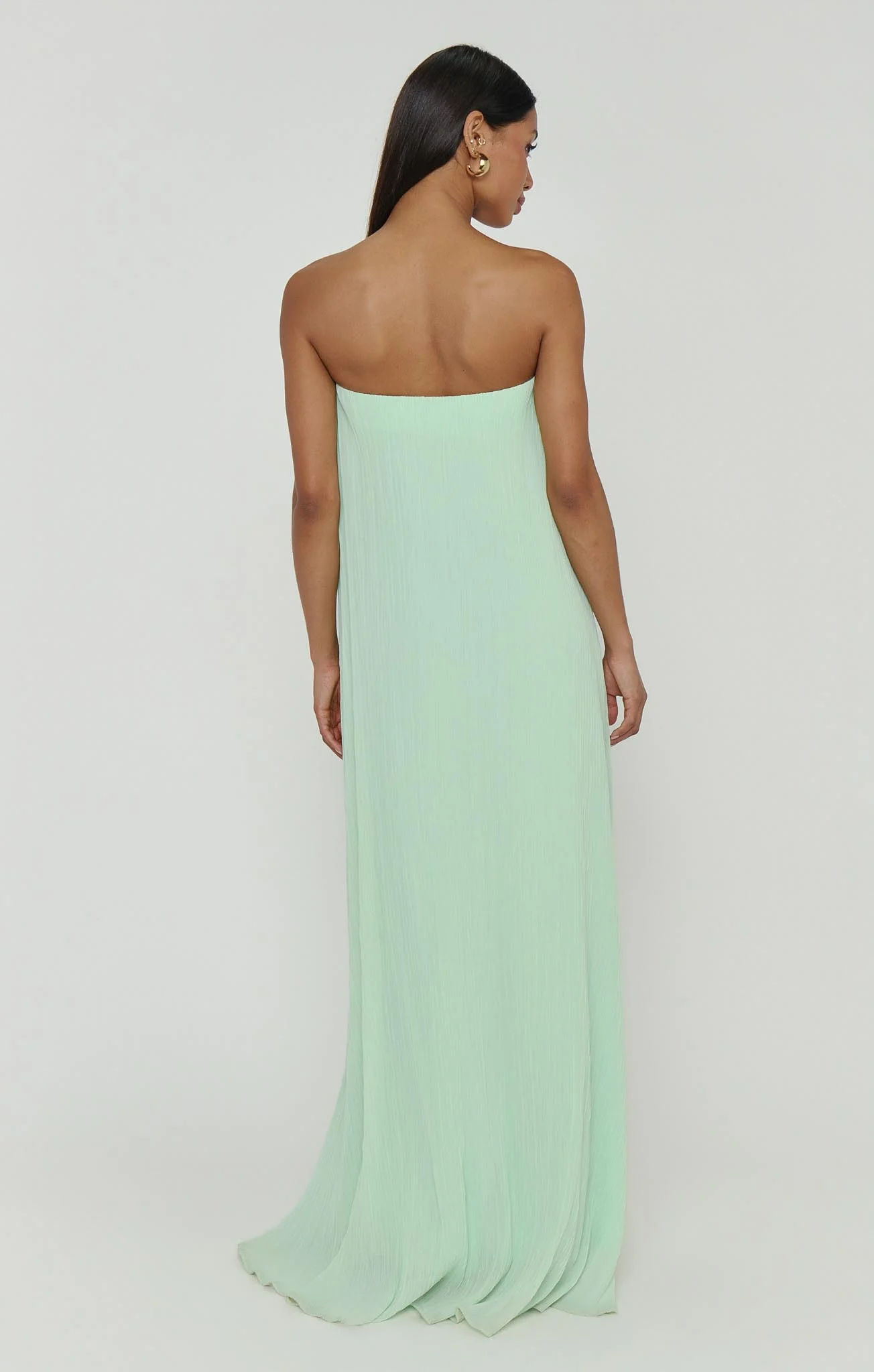 Athena Maxi Dress ~ Pistachio Pleated Chiffon - Image 4