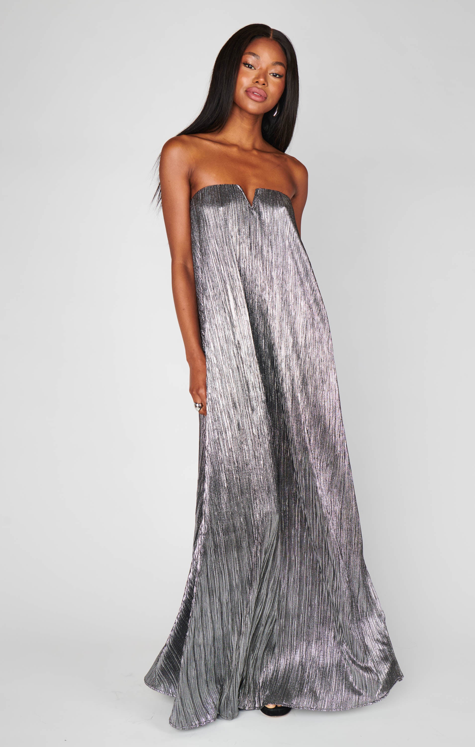 Athena Maxi Dress ~ Pleated Silver - Image 2