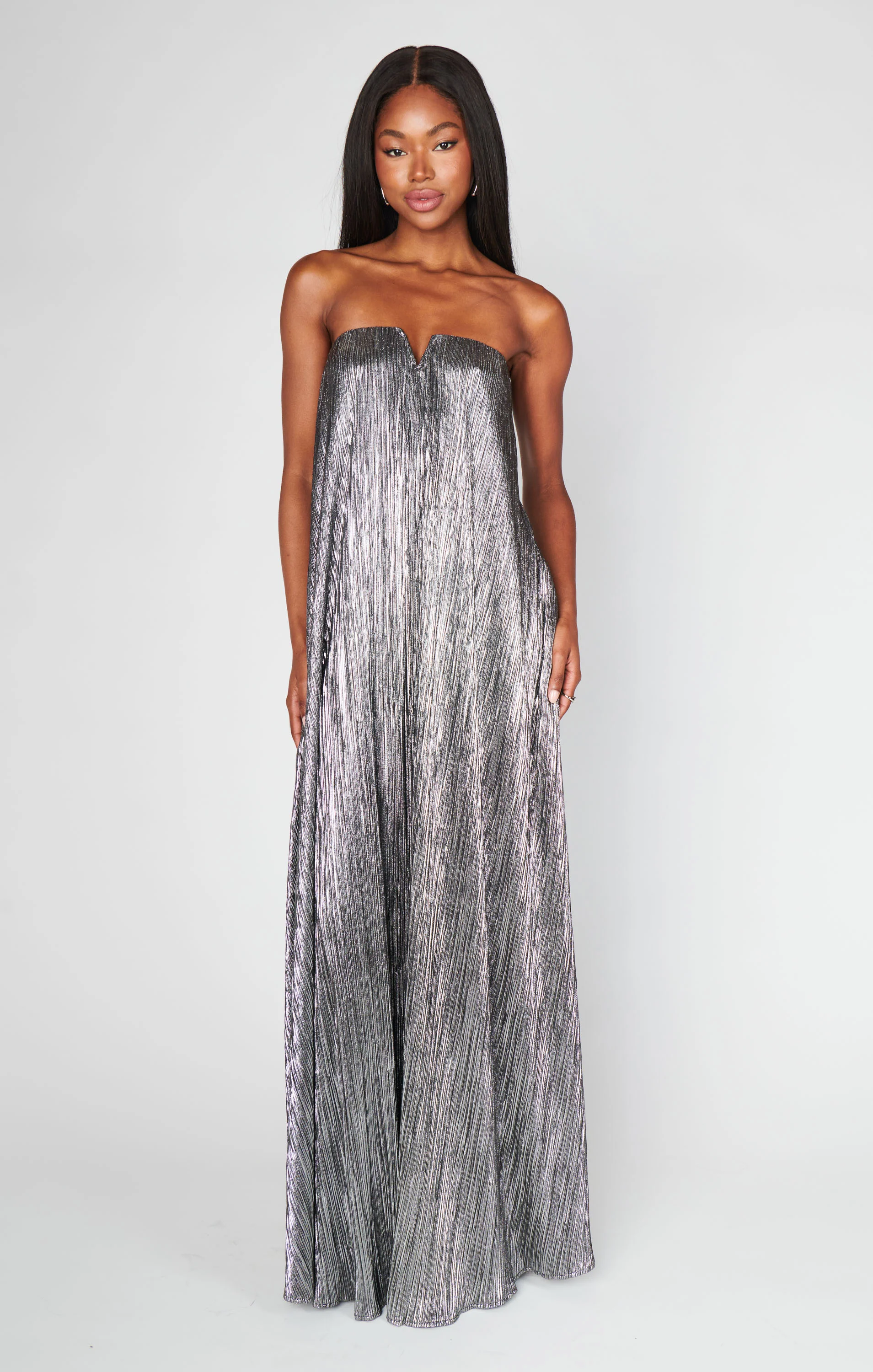 Athena Maxi Dress ~ Pleated Silver - Image 5