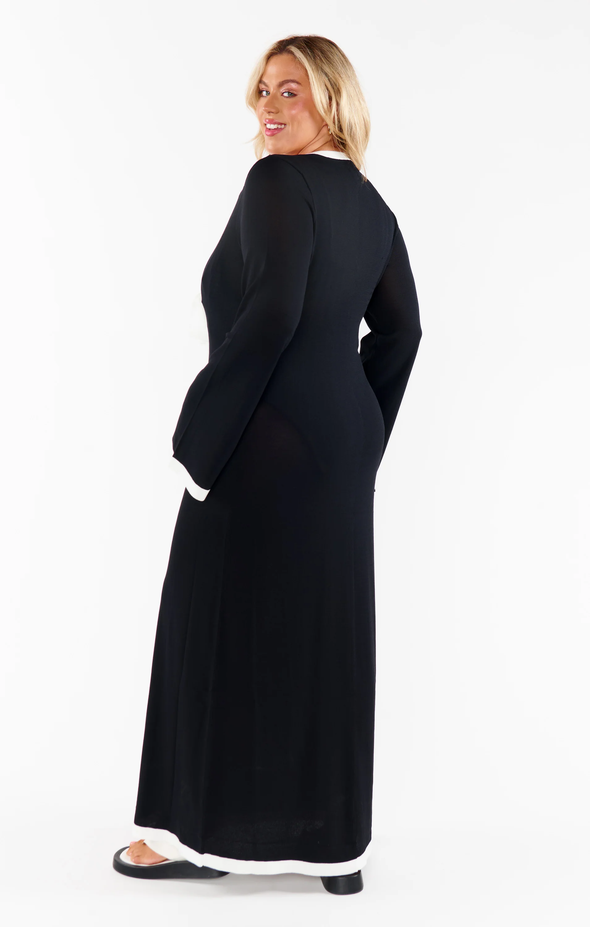Balboa Dress ~ Black and White Contrast Knit - Image 5