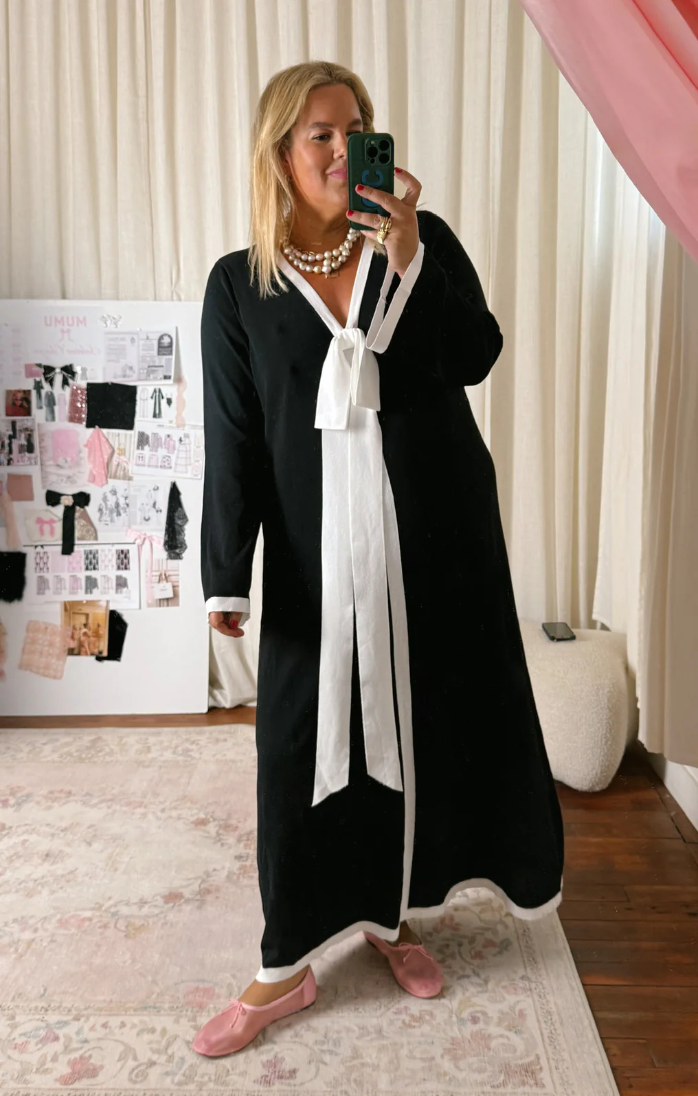 Balboa Dress ~ Black and White Contrast Knit - Image 7