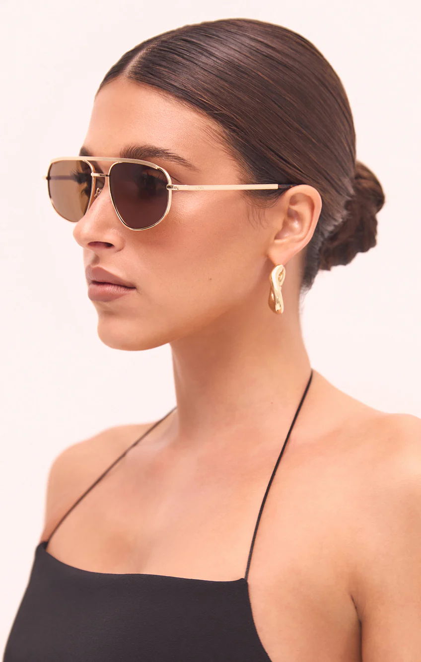 Banbé Eyewear The Halle Sunglasses ~ Gold/Brown - Image 5
