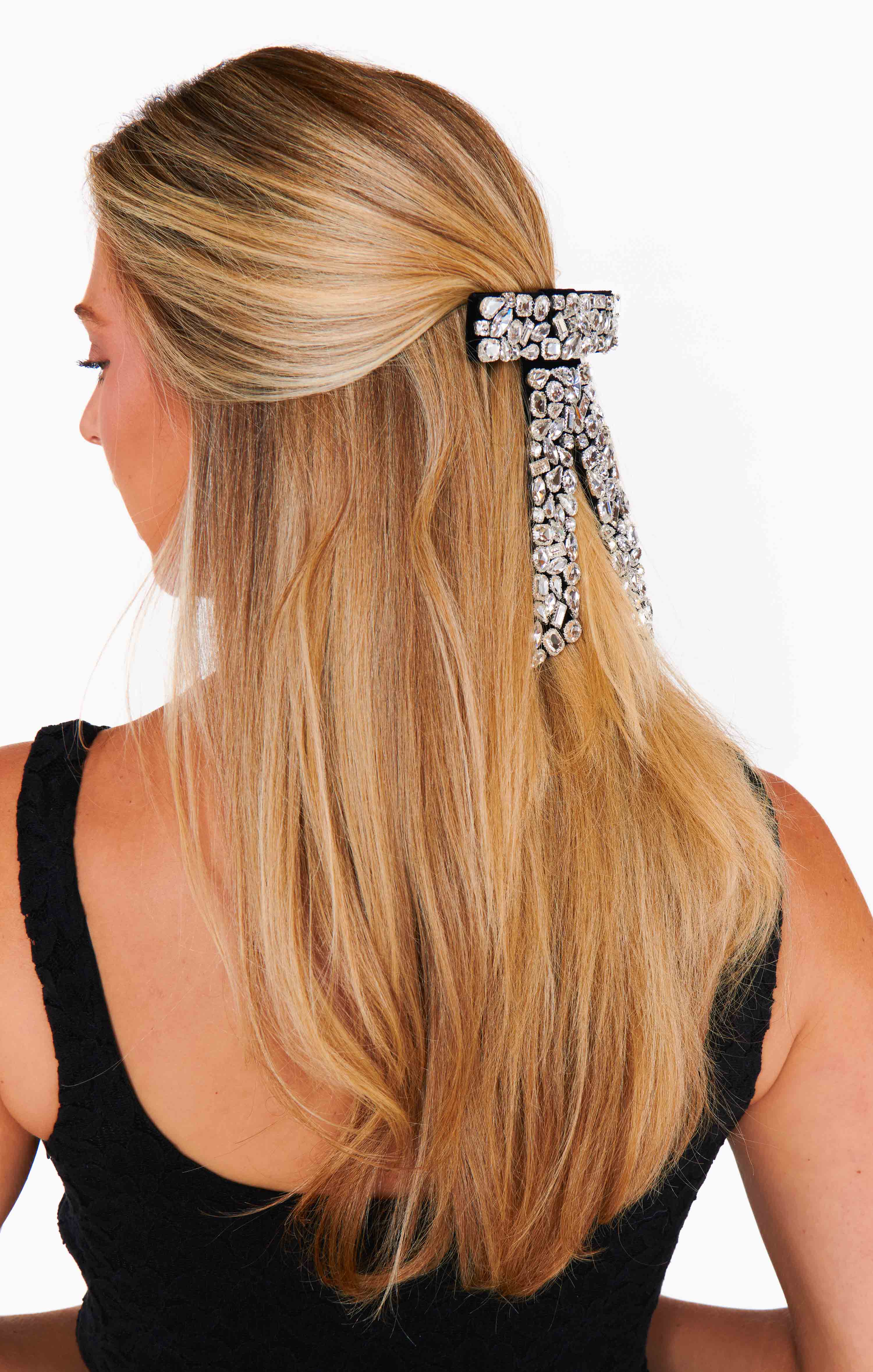 Bejeweled Hair Bow ~ Black Rhinestone - Image 4
