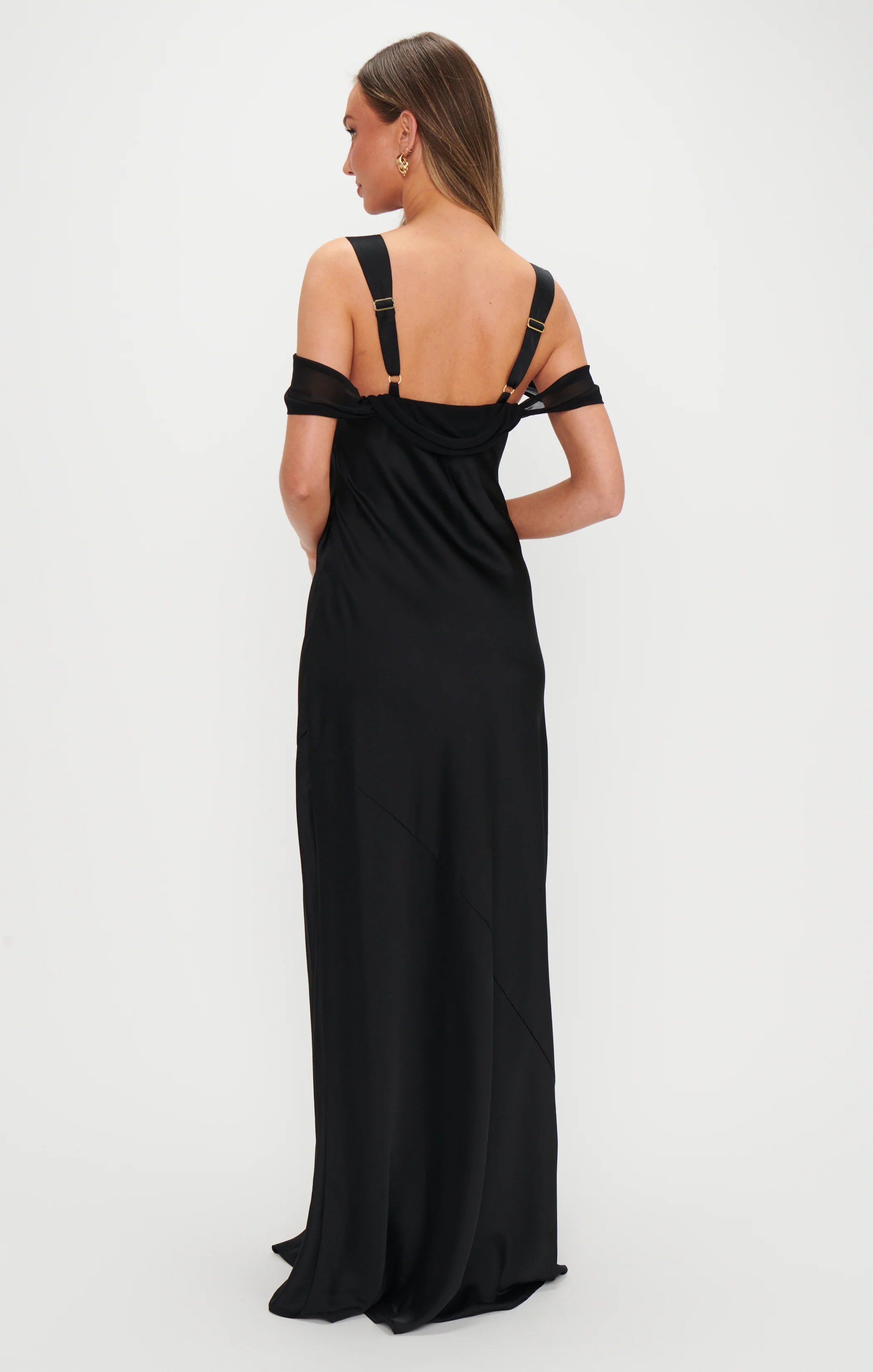 Bella Maxi Dress ~ Black Luxe Satin - Image 4