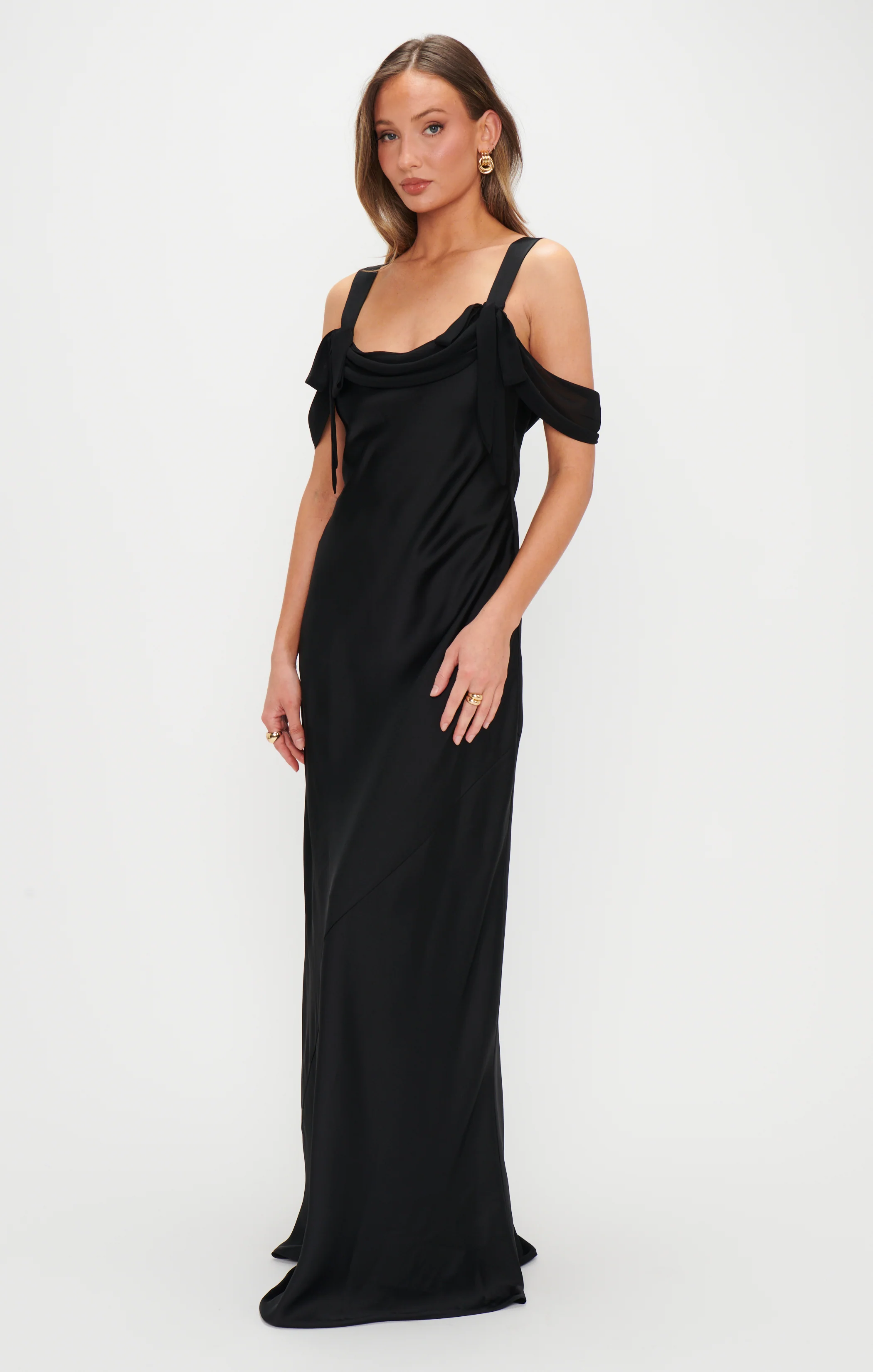 Bella Maxi Dress ~ Black Luxe Satin - Image 5