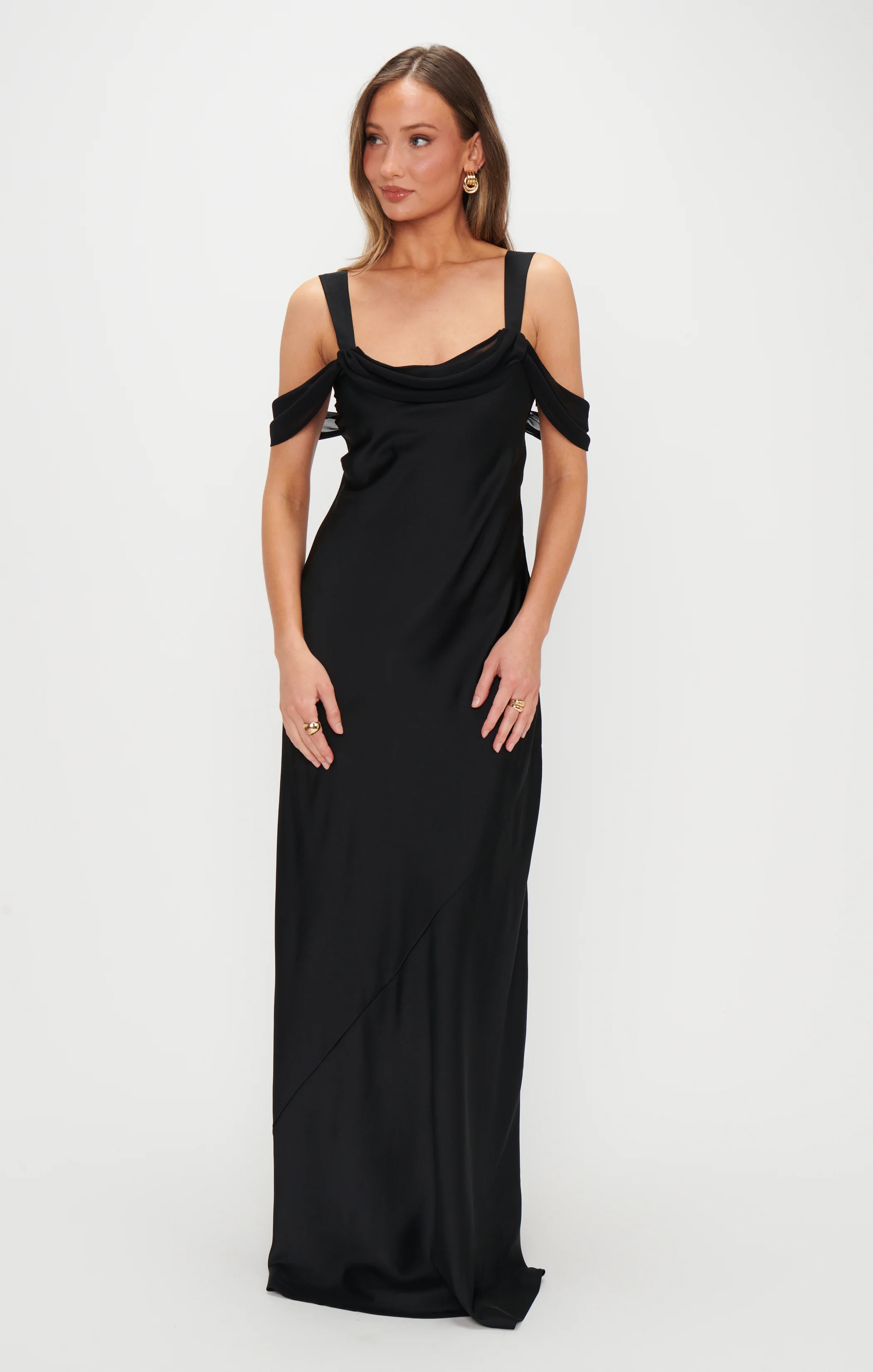 Bella Maxi Dress ~ Black Luxe Satin - Image 6