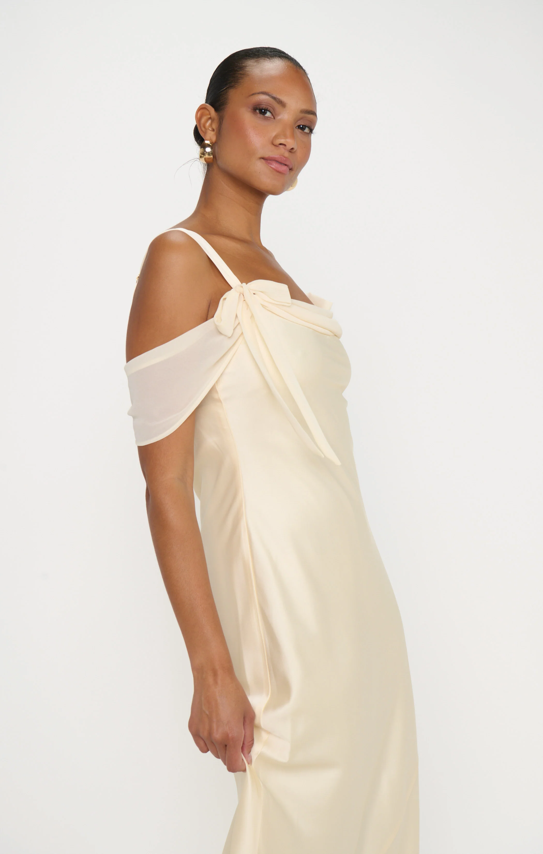 Bella Maxi Dress ~ Buttercream Luxe Satin - Image 4
