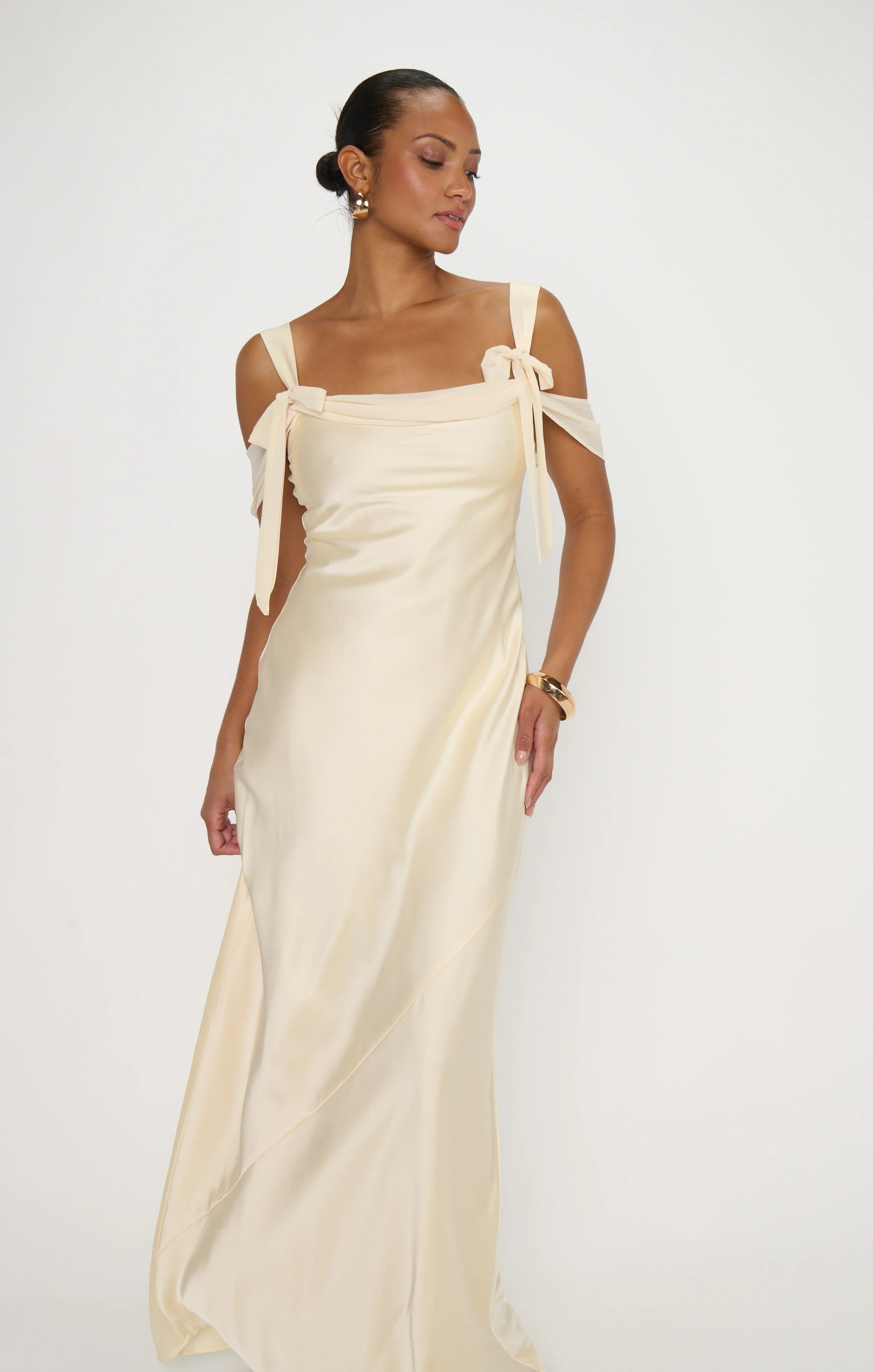 Bella Maxi Dress ~ Buttercream Luxe Satin - Image 5