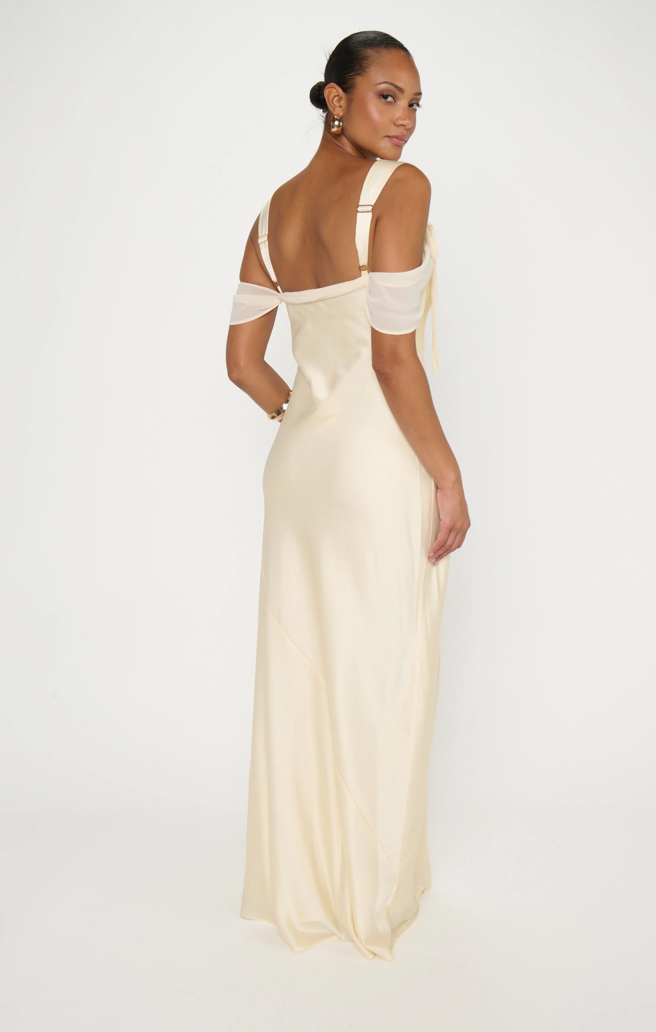 Bella Maxi Dress ~ Buttercream Luxe Satin - Image 6