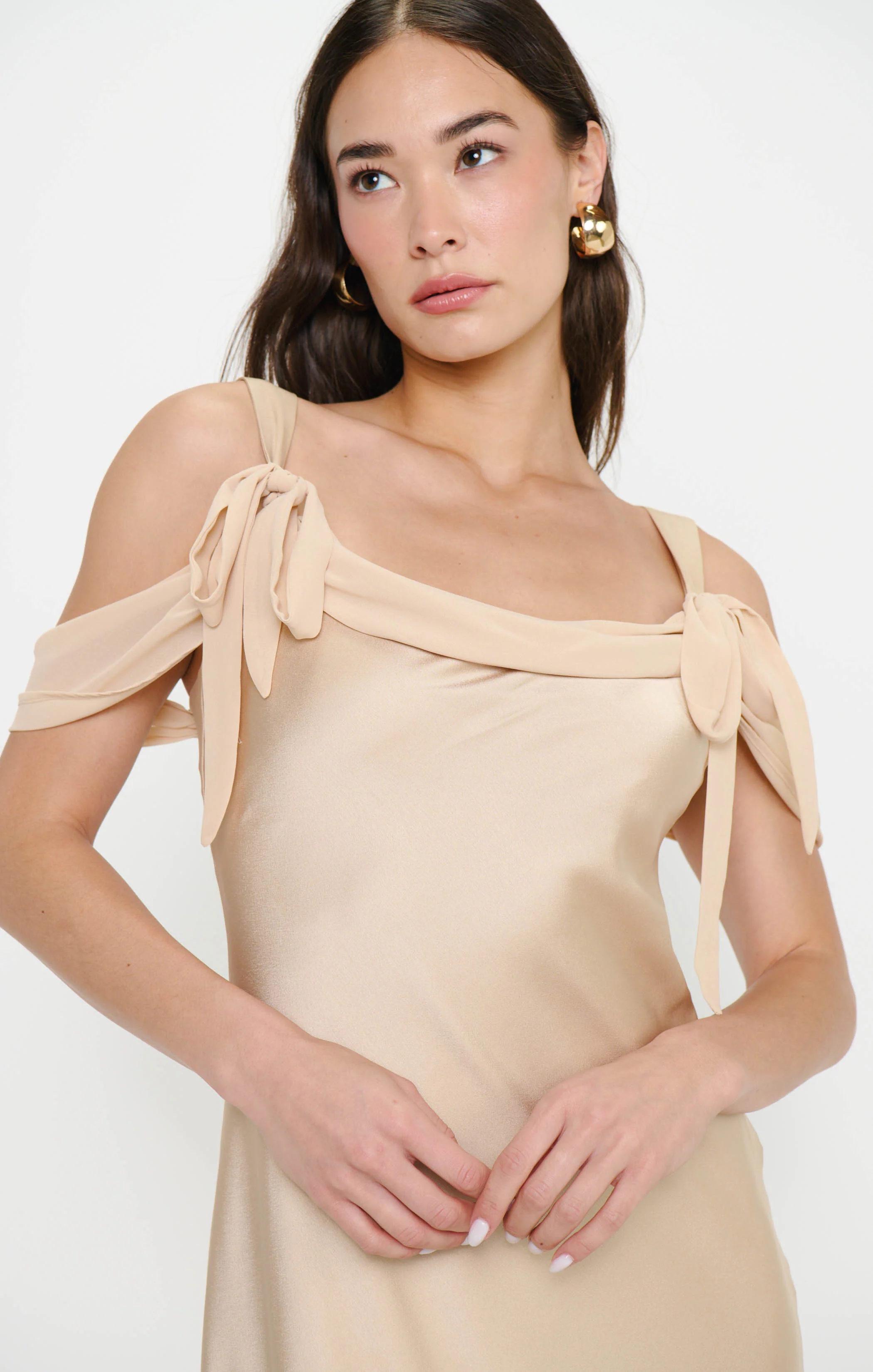 Bella Maxi Dress ~ Champagne Luxe Satin - Image 2