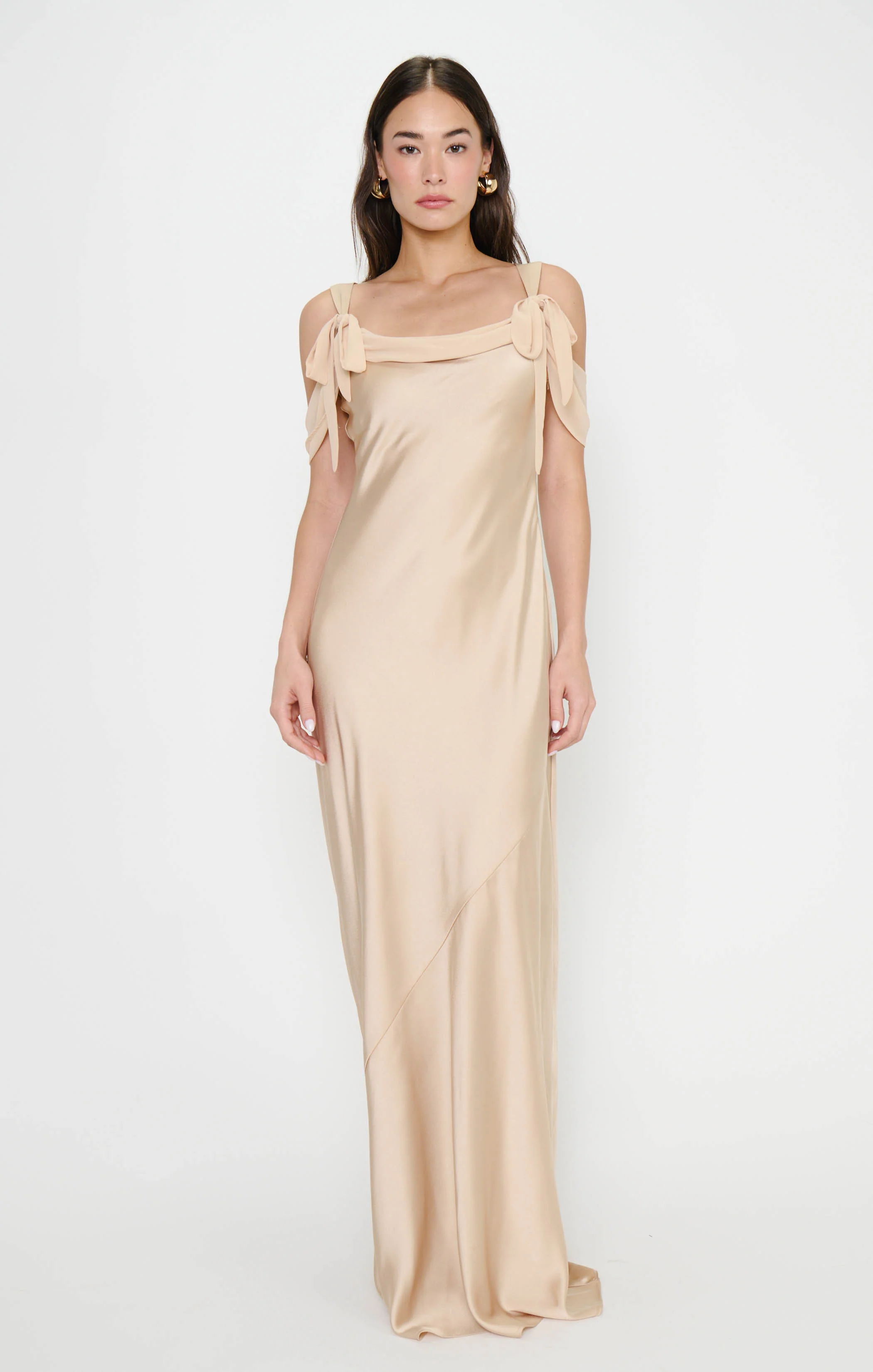 Bella Maxi Dress ~ Champagne Luxe Satin - Image 3