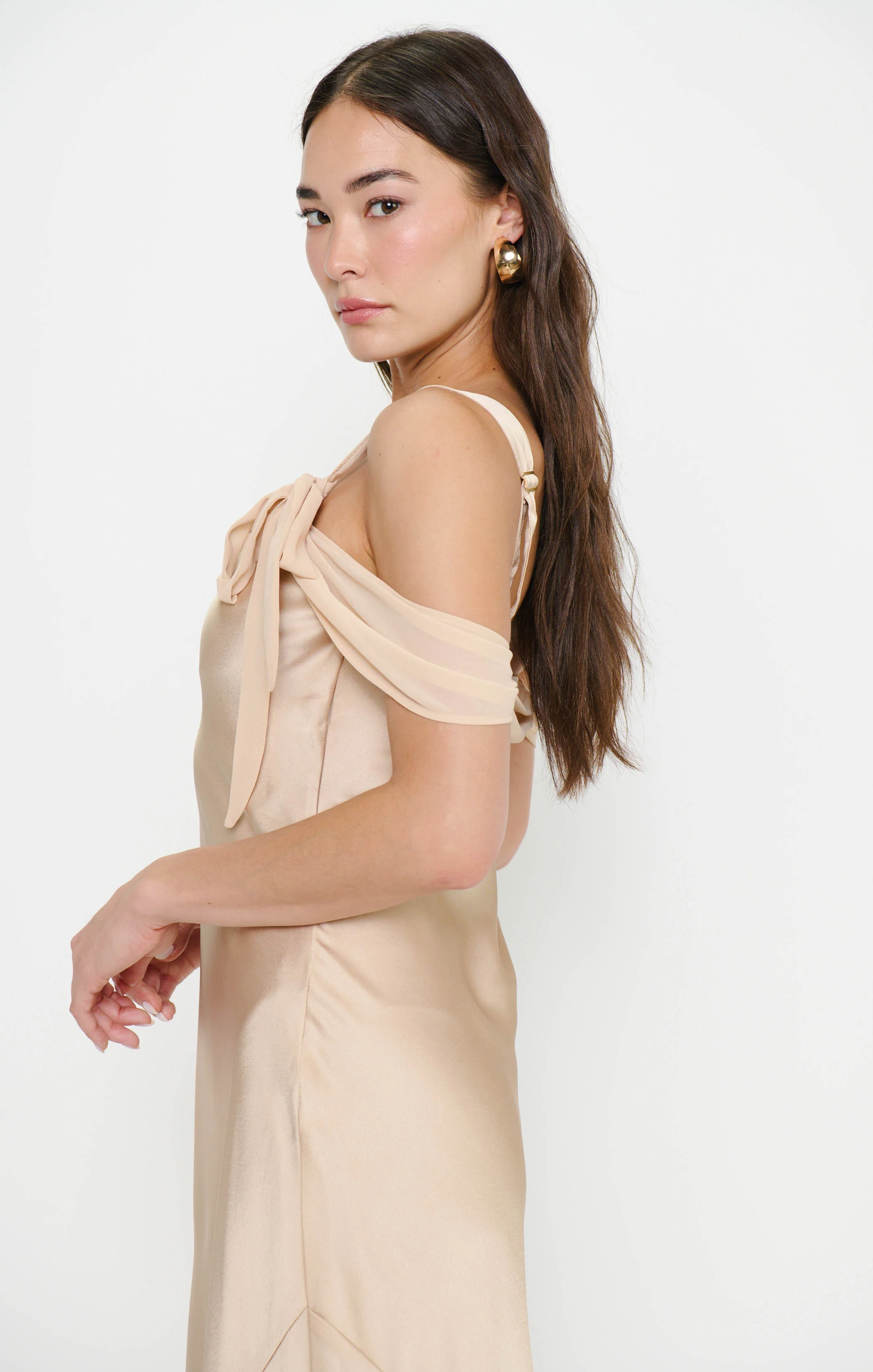 Bella Maxi Dress ~ Champagne Luxe Satin - Image 4