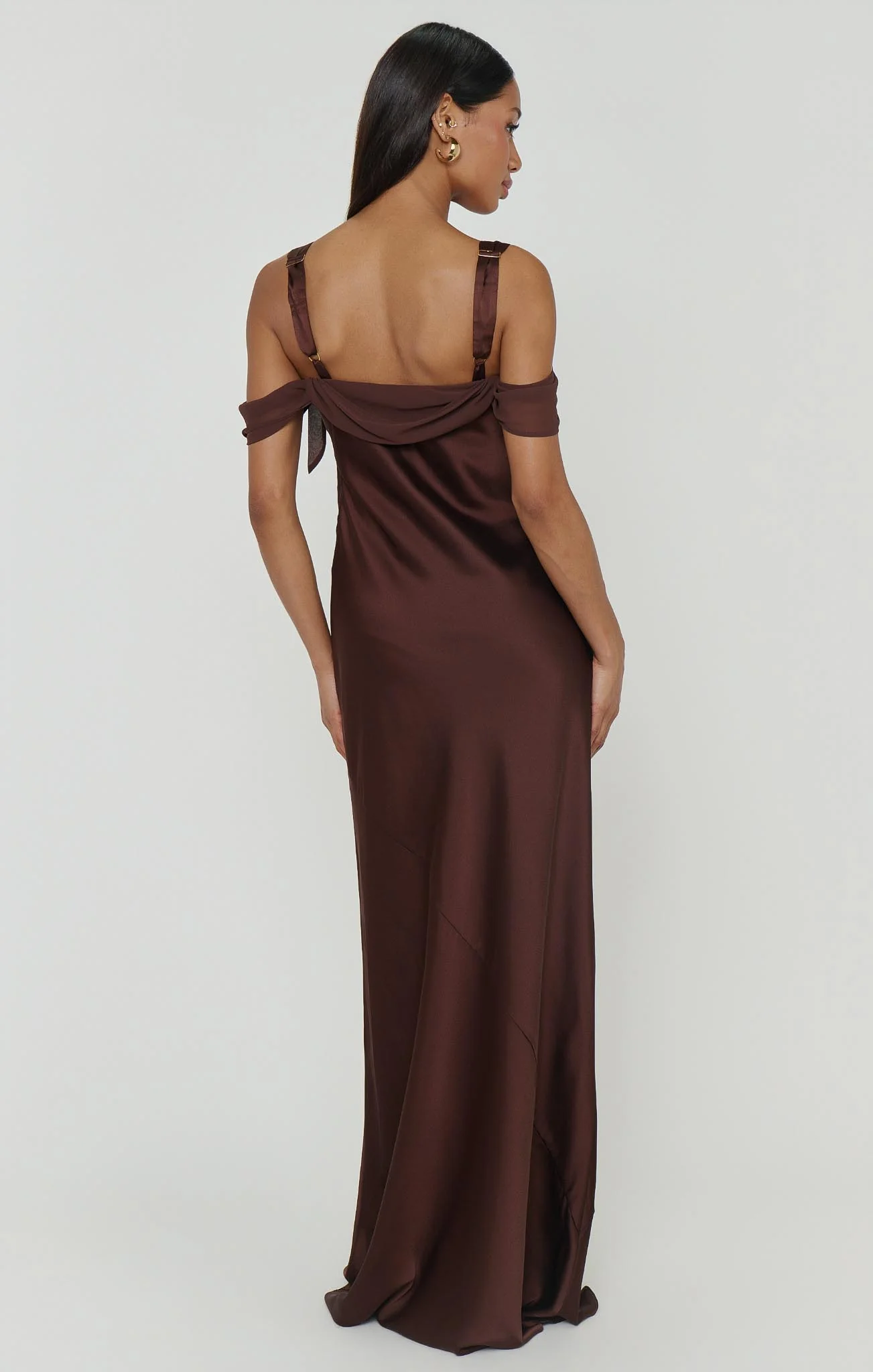 Bella Maxi Dress ~ Chocolate Luxe Satin - Image 5