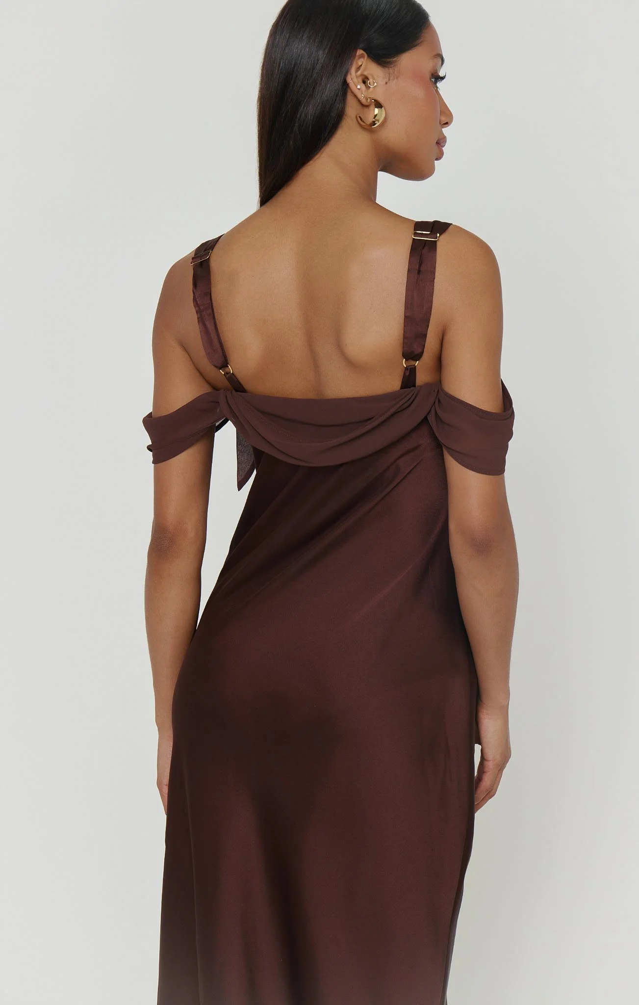 Bella Maxi Dress ~ Chocolate Luxe Satin - Image 6