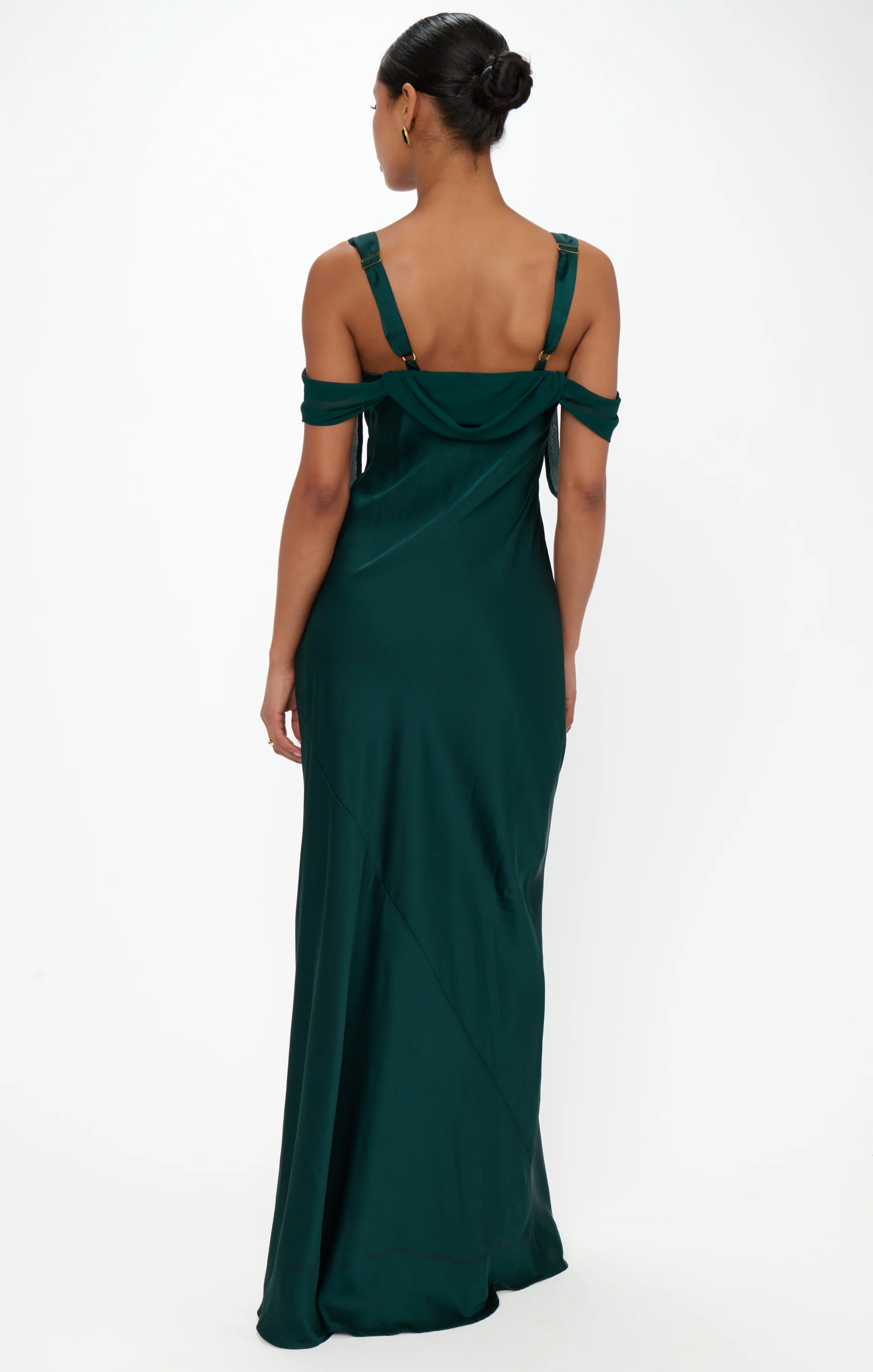 Bella Maxi Dress ~ Deep Emerald Luxe Satin - Image 4