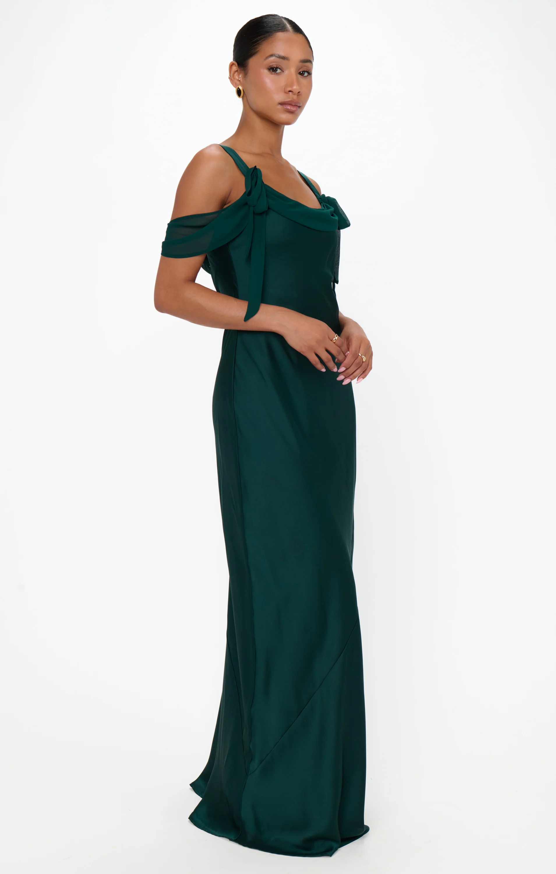 Bella Maxi Dress ~ Deep Emerald Luxe Satin - Image 5