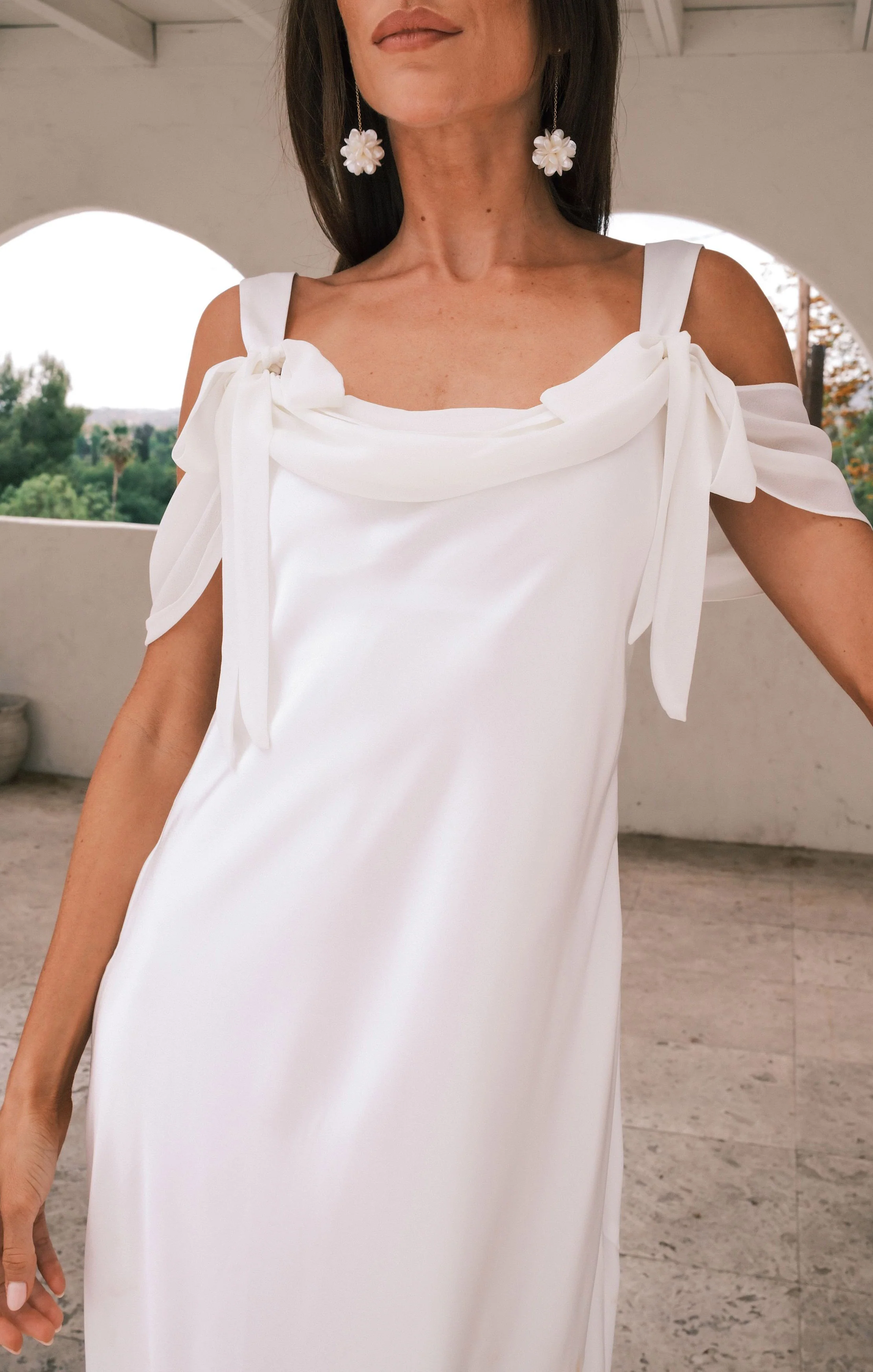 Bella Maxi Dress ~ Ivory Luxe Satin - Image 2