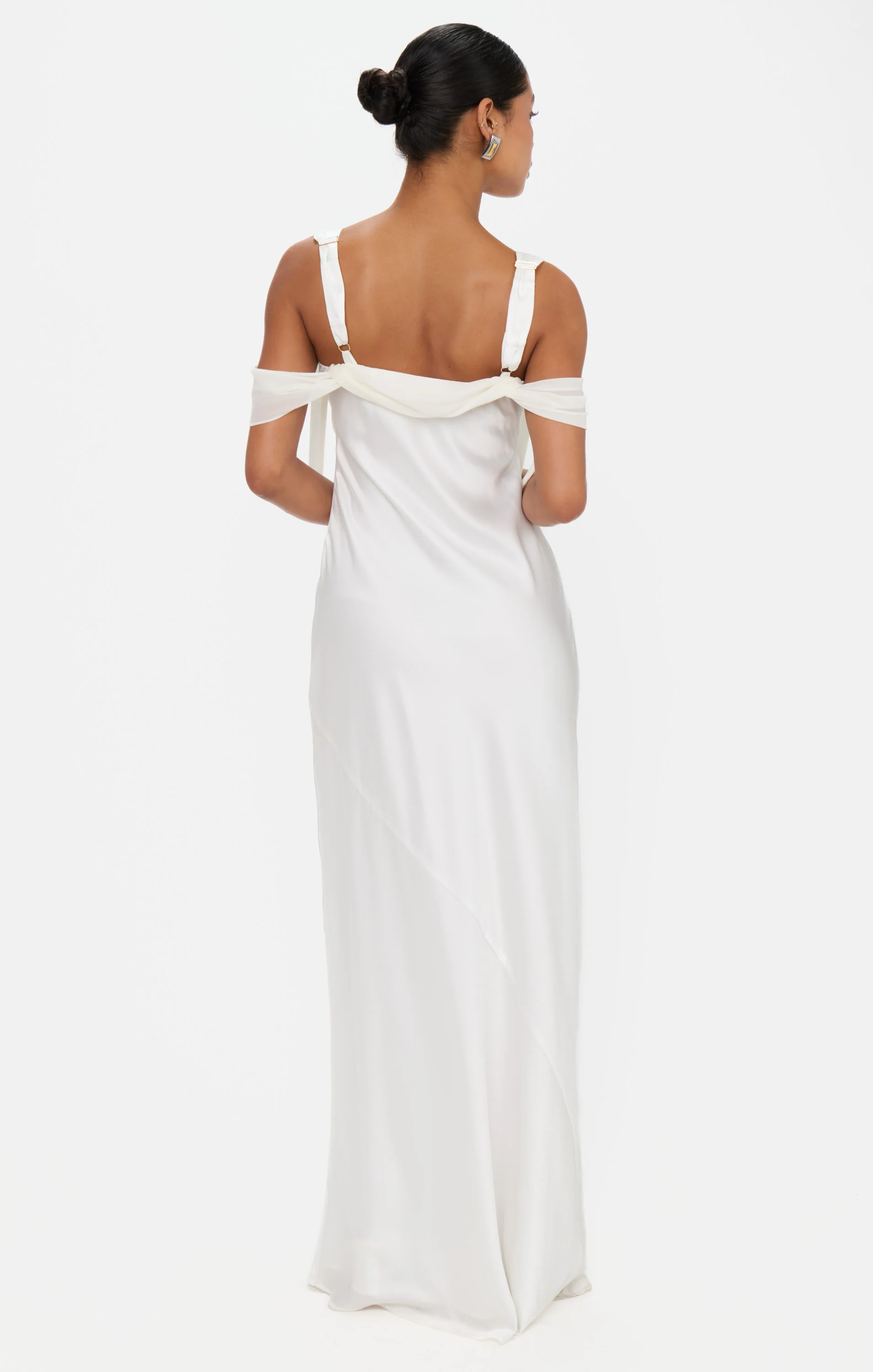 Bella Maxi Dress ~ Ivory Luxe Satin - Image 4