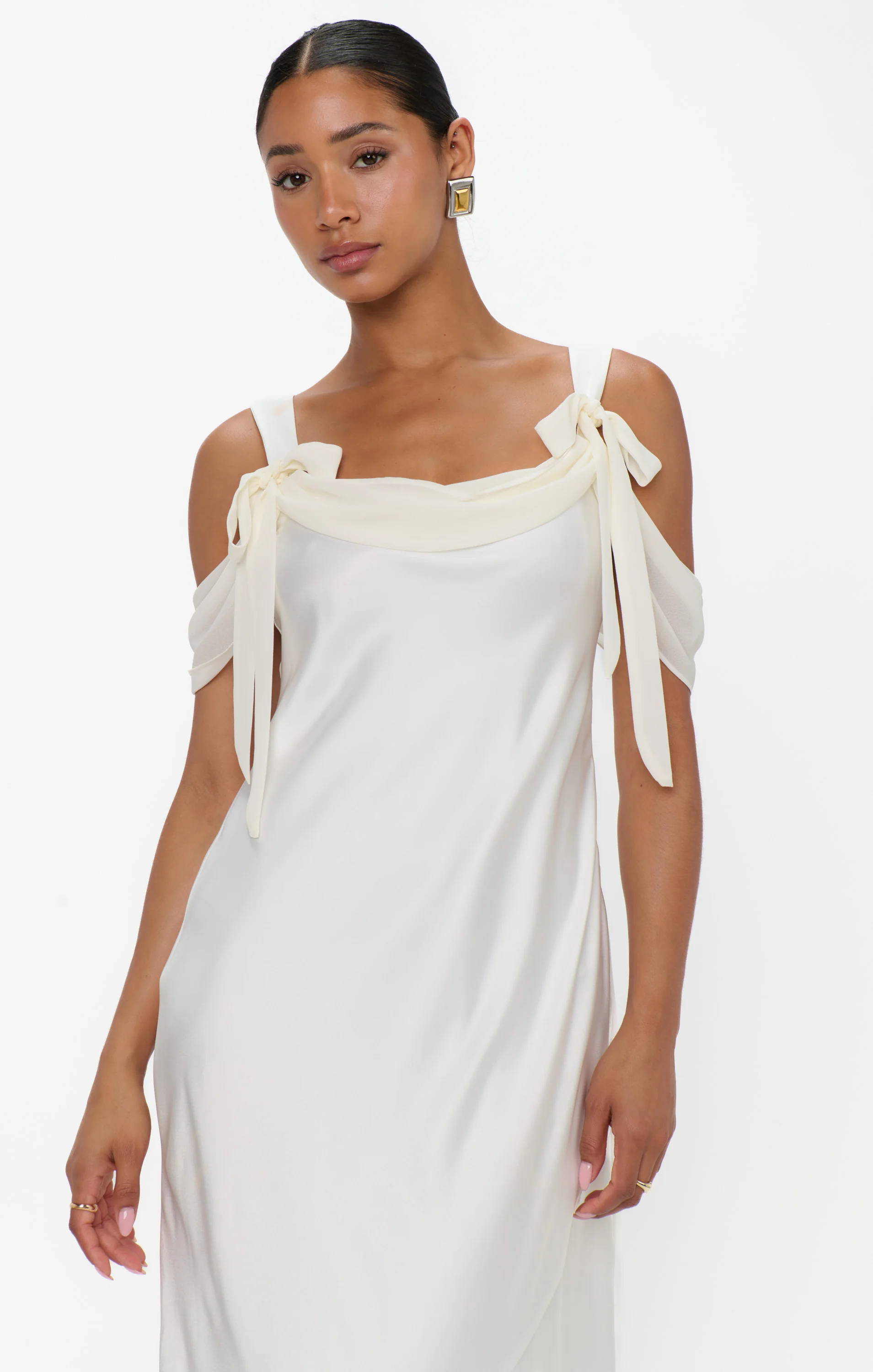 Bella Maxi Dress ~ Ivory Luxe Satin - Image 5