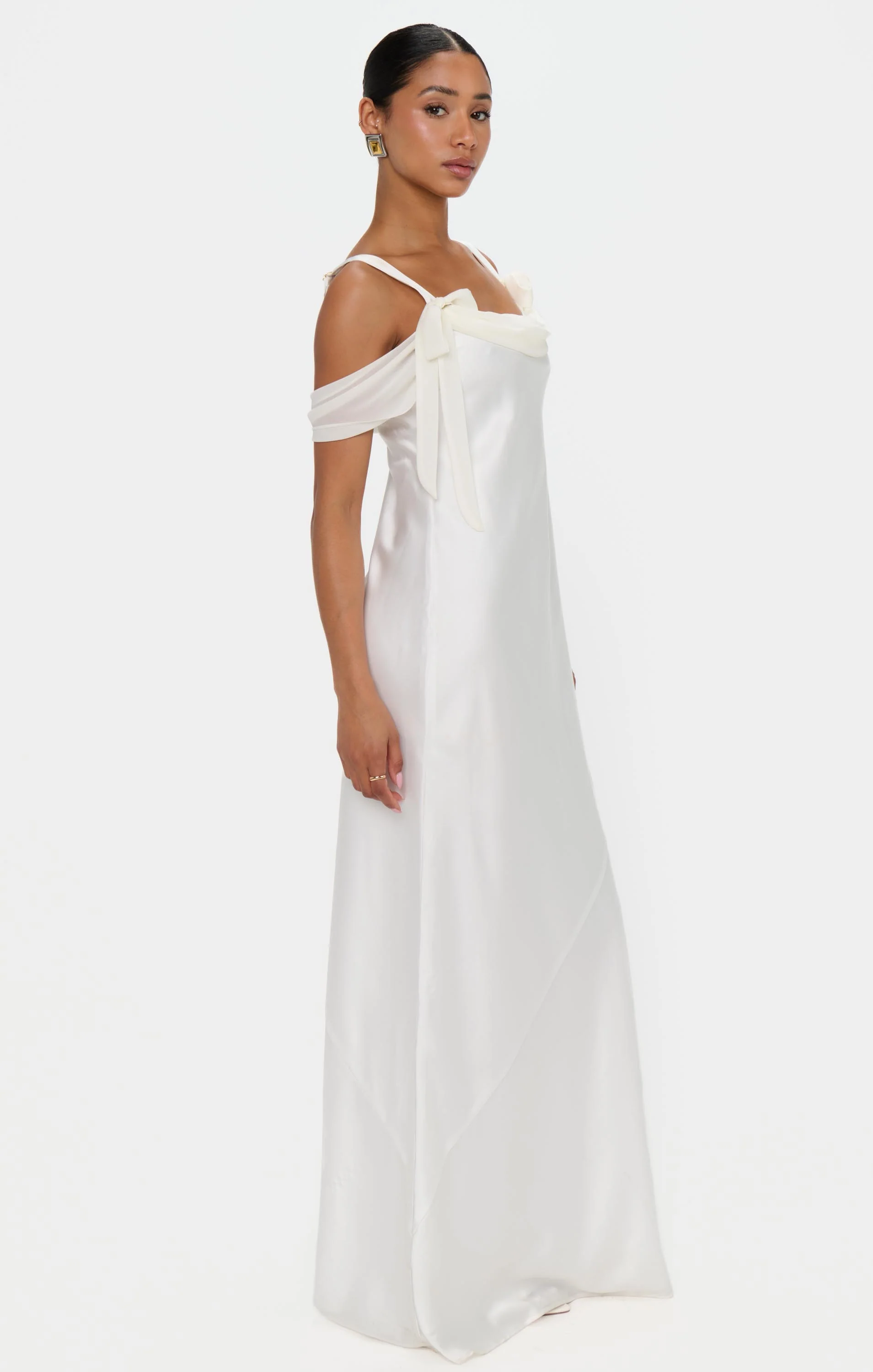 Bella Maxi Dress ~ Ivory Luxe Satin - Image 6