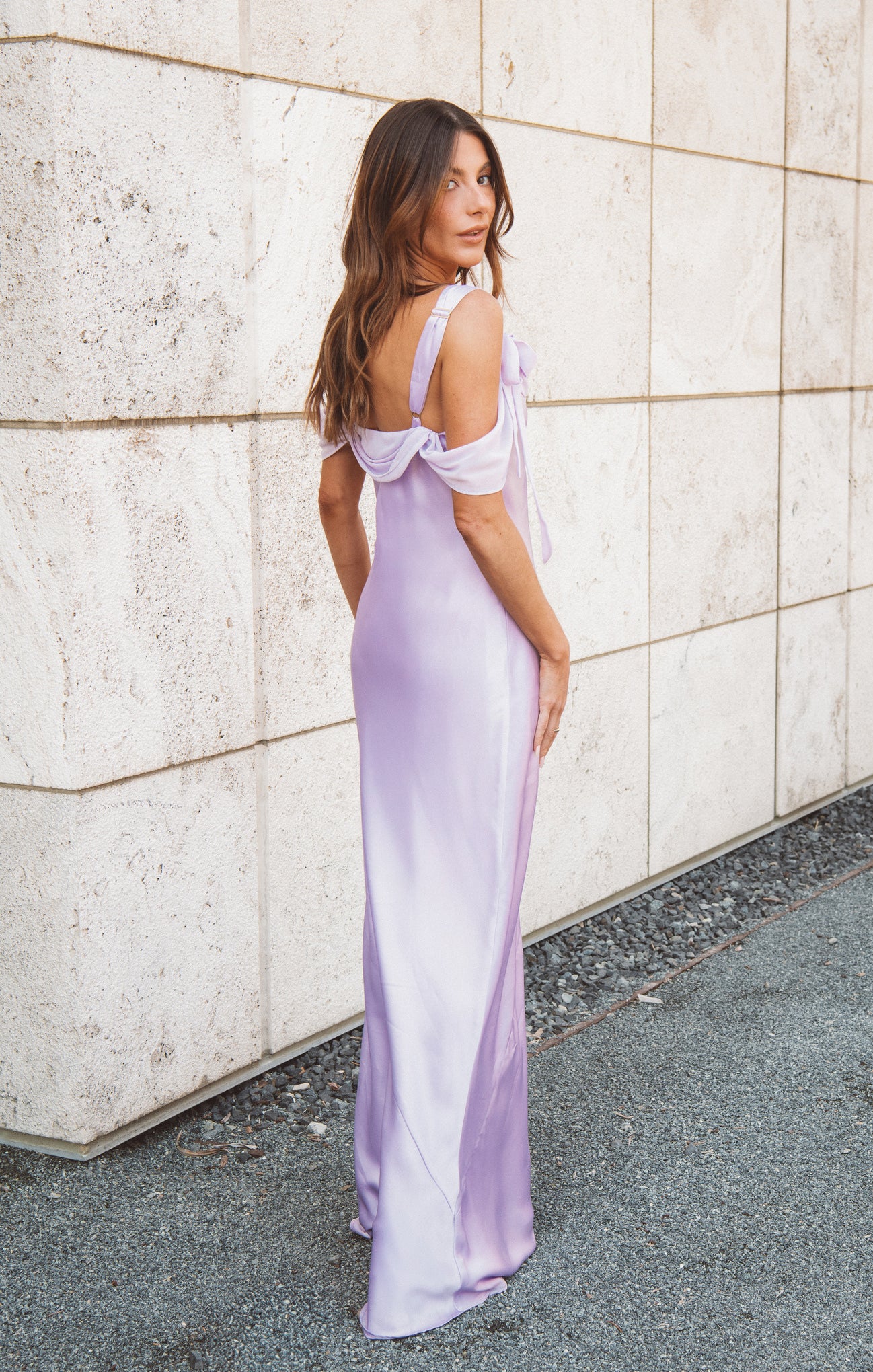 Bella Maxi Dress ~ Lavender Luxe Satin - Image 2