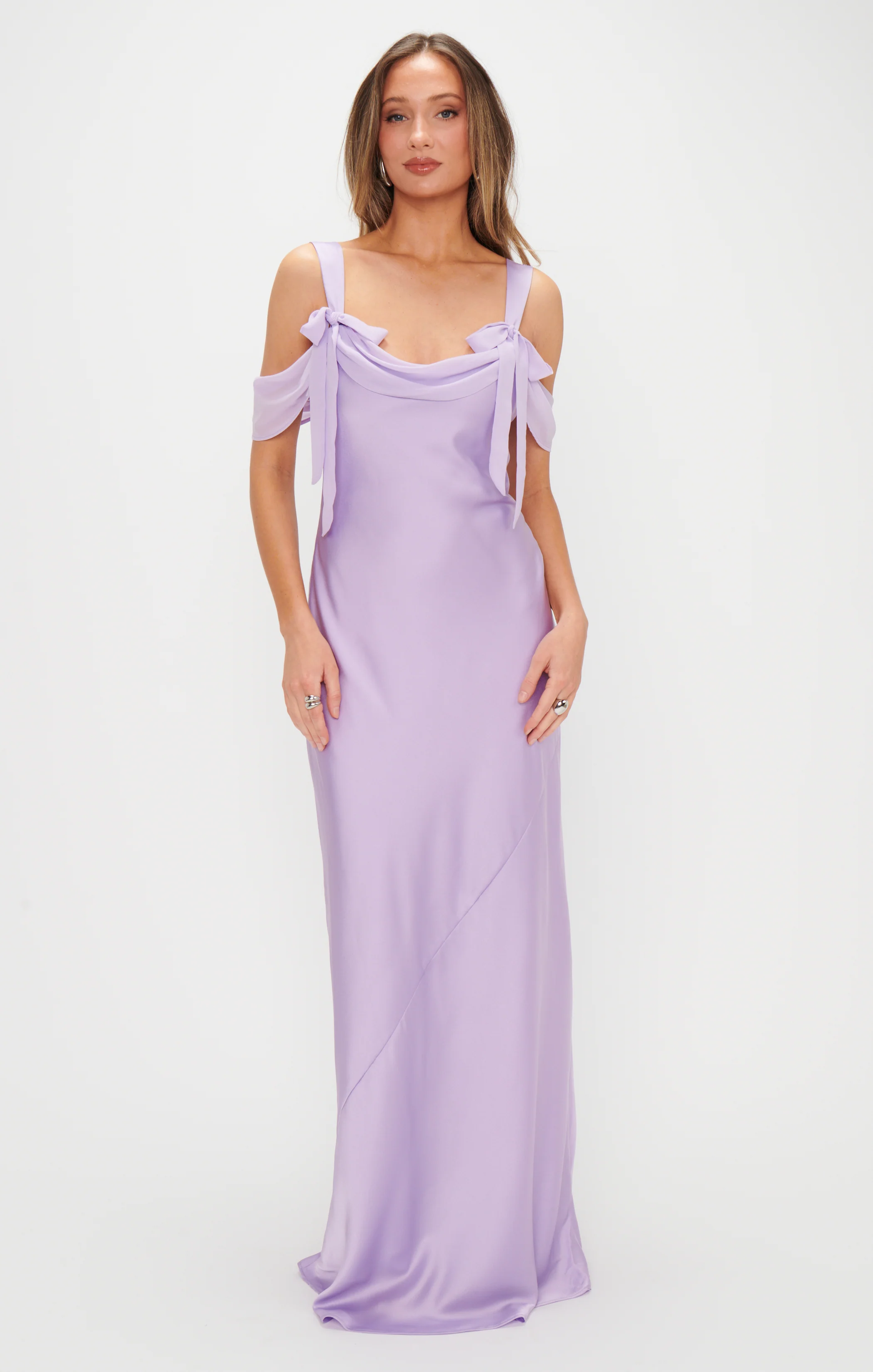 Bella Maxi Dress ~ Lavender Luxe Satin - Image 4