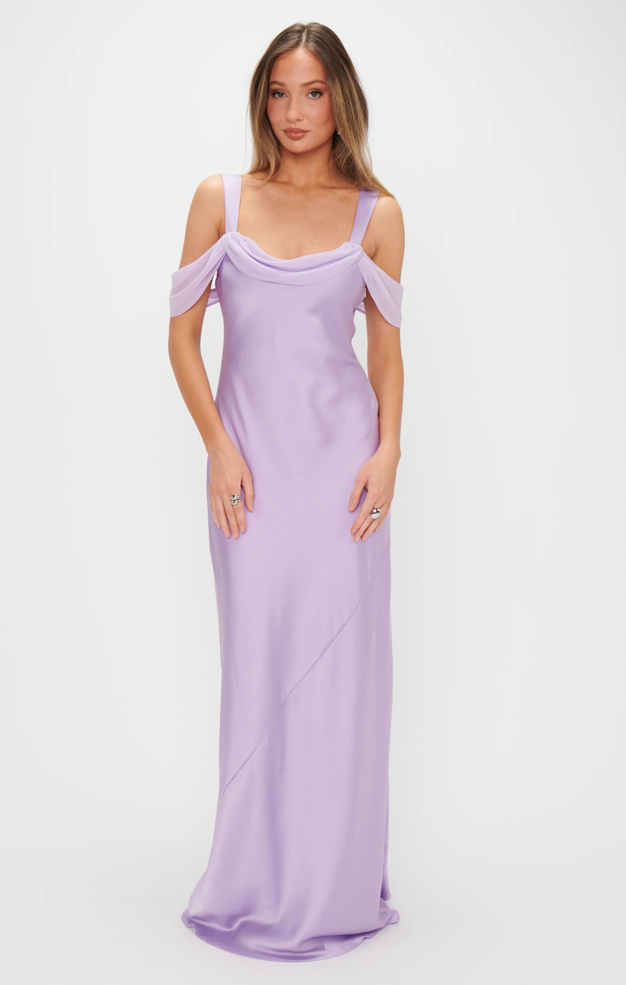 Bella Maxi Dress ~ Lavender Luxe Satin - Image 9