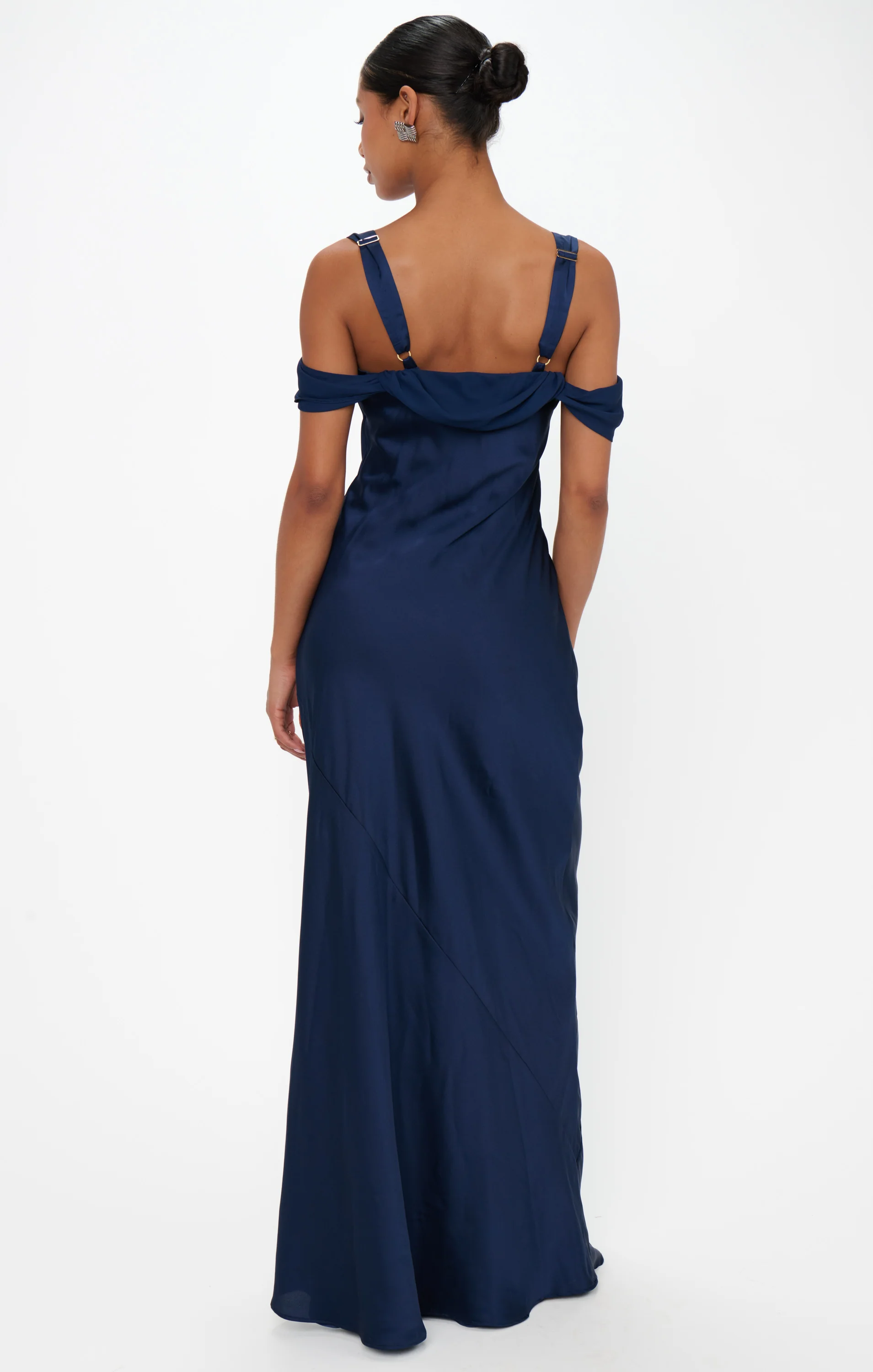 Bella Maxi Dress ~ Midnight Navy Luxe Satin - Image 4