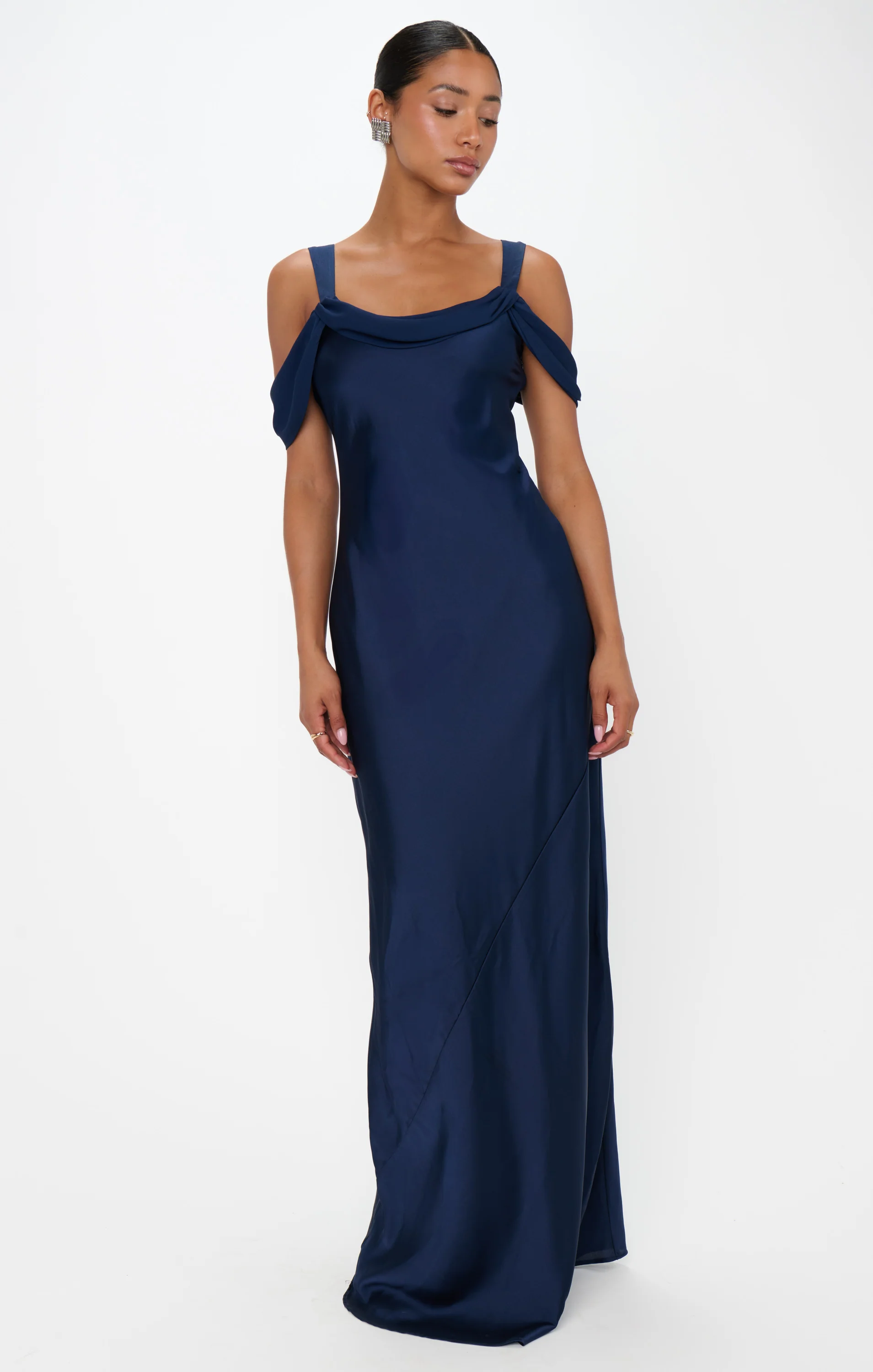 Bella Maxi Dress ~ Midnight Navy Luxe Satin - Image 5