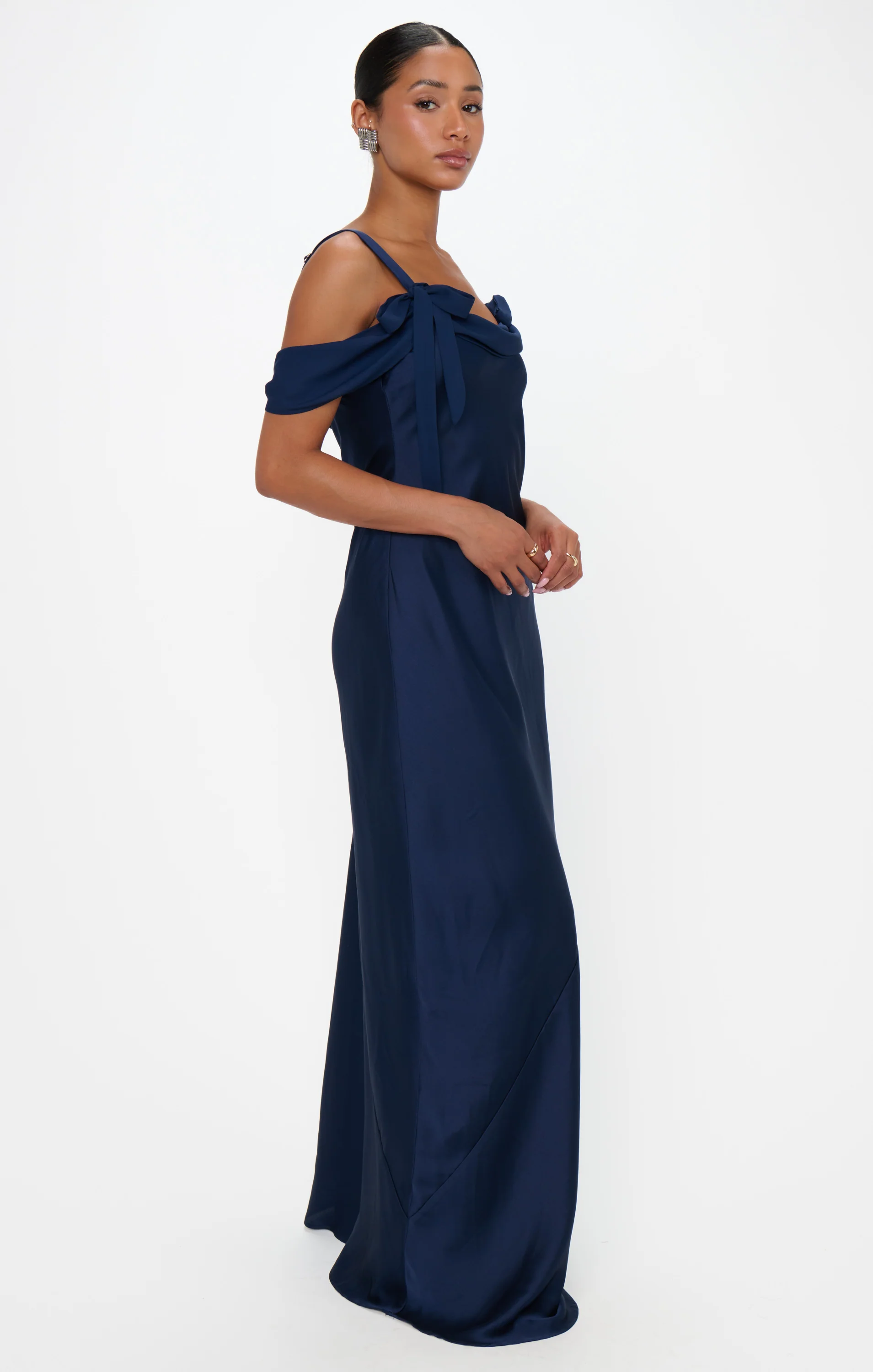 Bella Maxi Dress ~ Midnight Navy Luxe Satin - Image 7