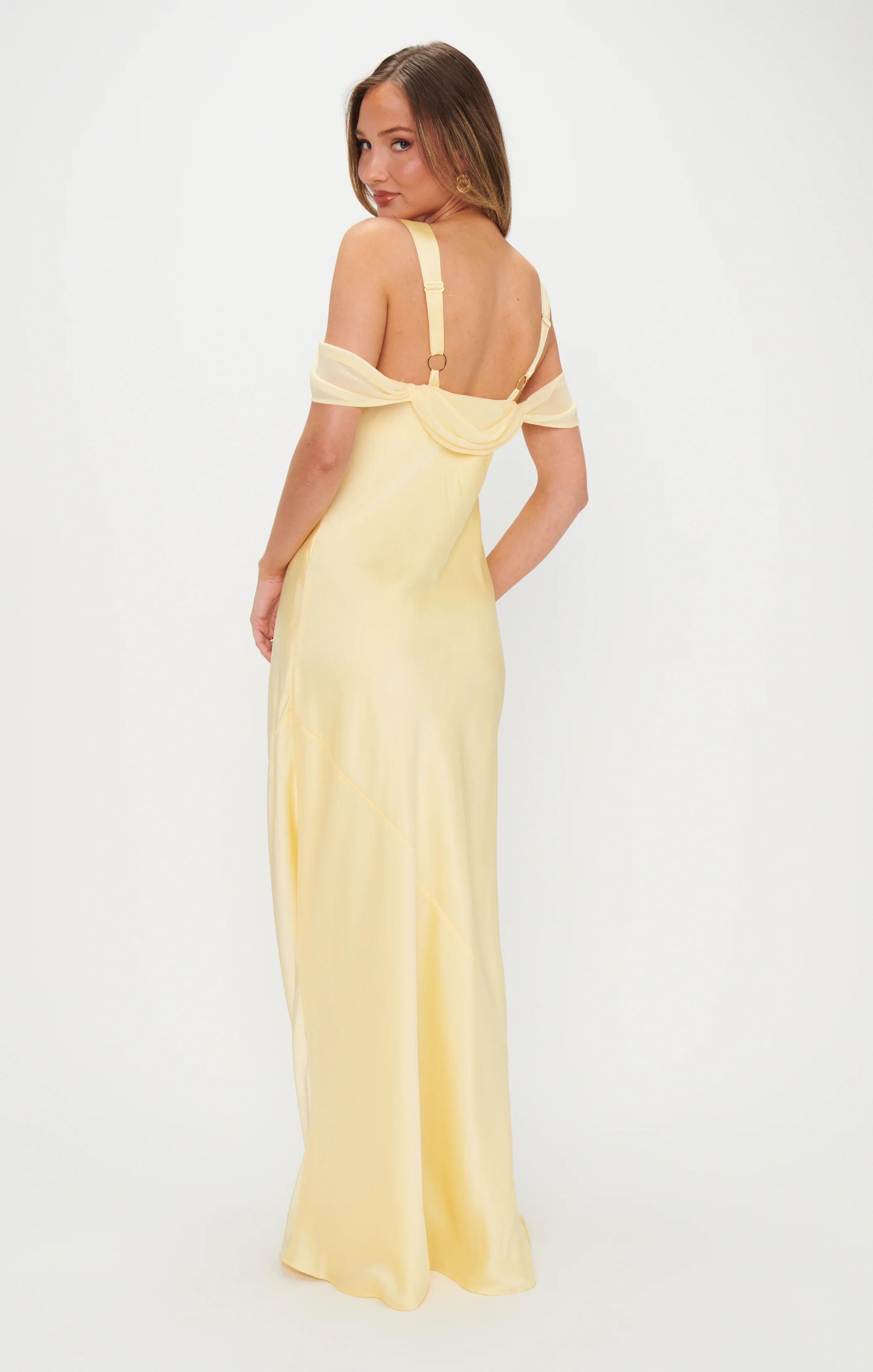 Bella Maxi Dress ~ Pale Yellow Luxe Satin - Image 5