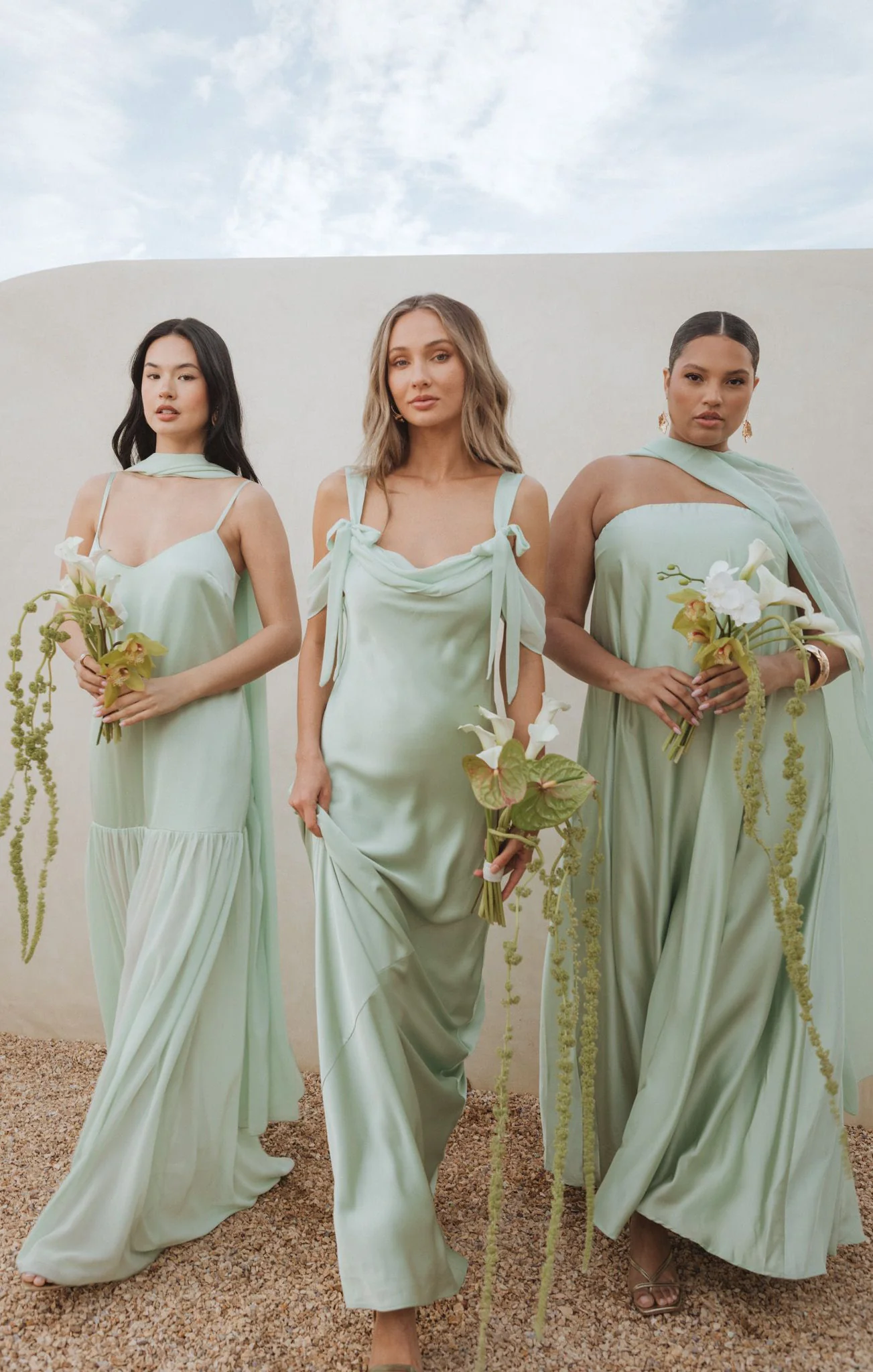 Bella Maxi Dress ~ Pistachio Luxe Satin - Image 2