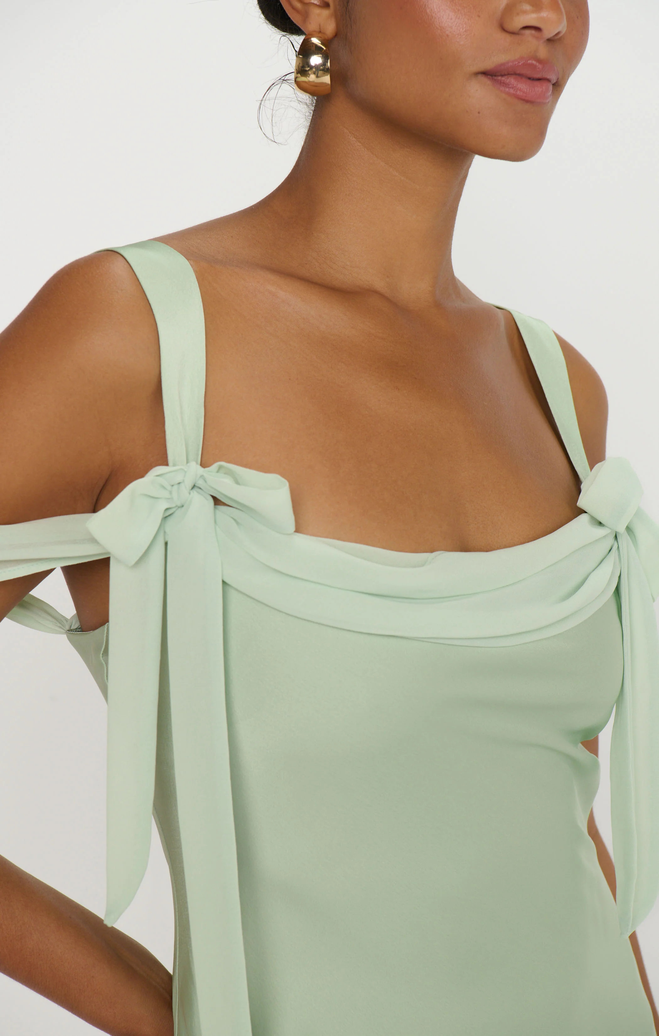 Bella Maxi Dress ~ Pistachio Luxe Satin - Image 5