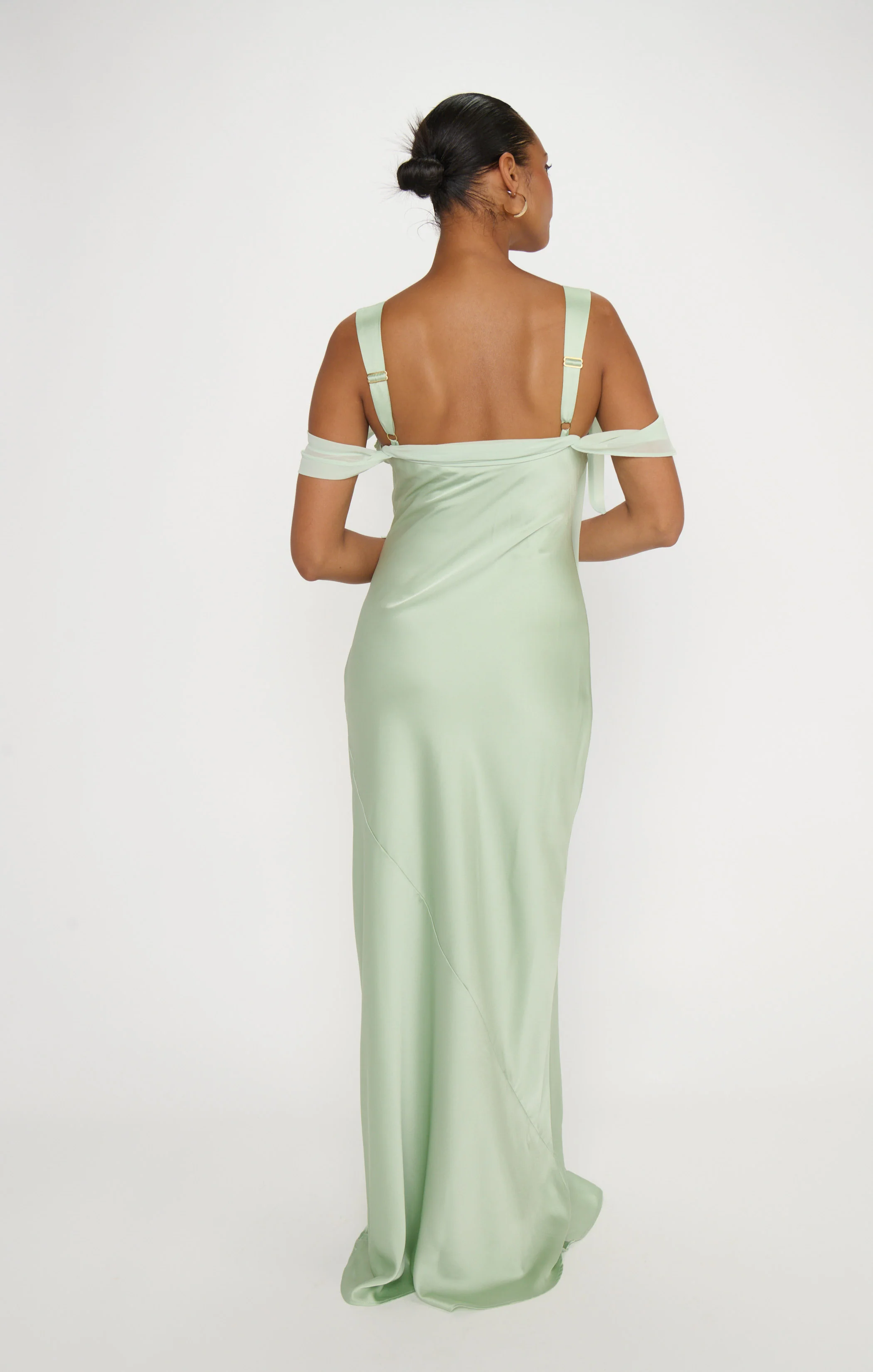 Bella Maxi Dress ~ Pistachio Luxe Satin - Image 6