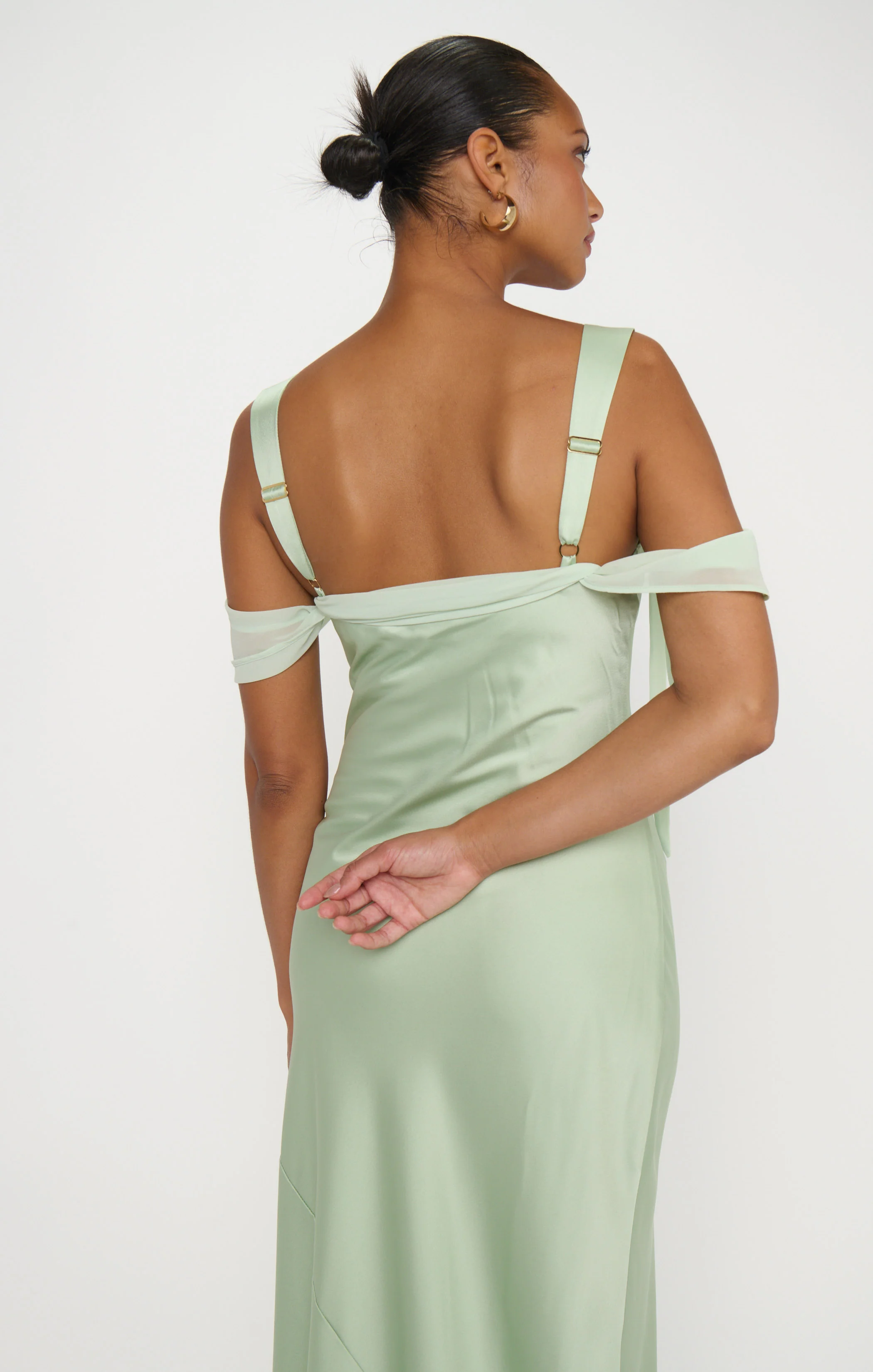 Bella Maxi Dress ~ Pistachio Luxe Satin - Image 7