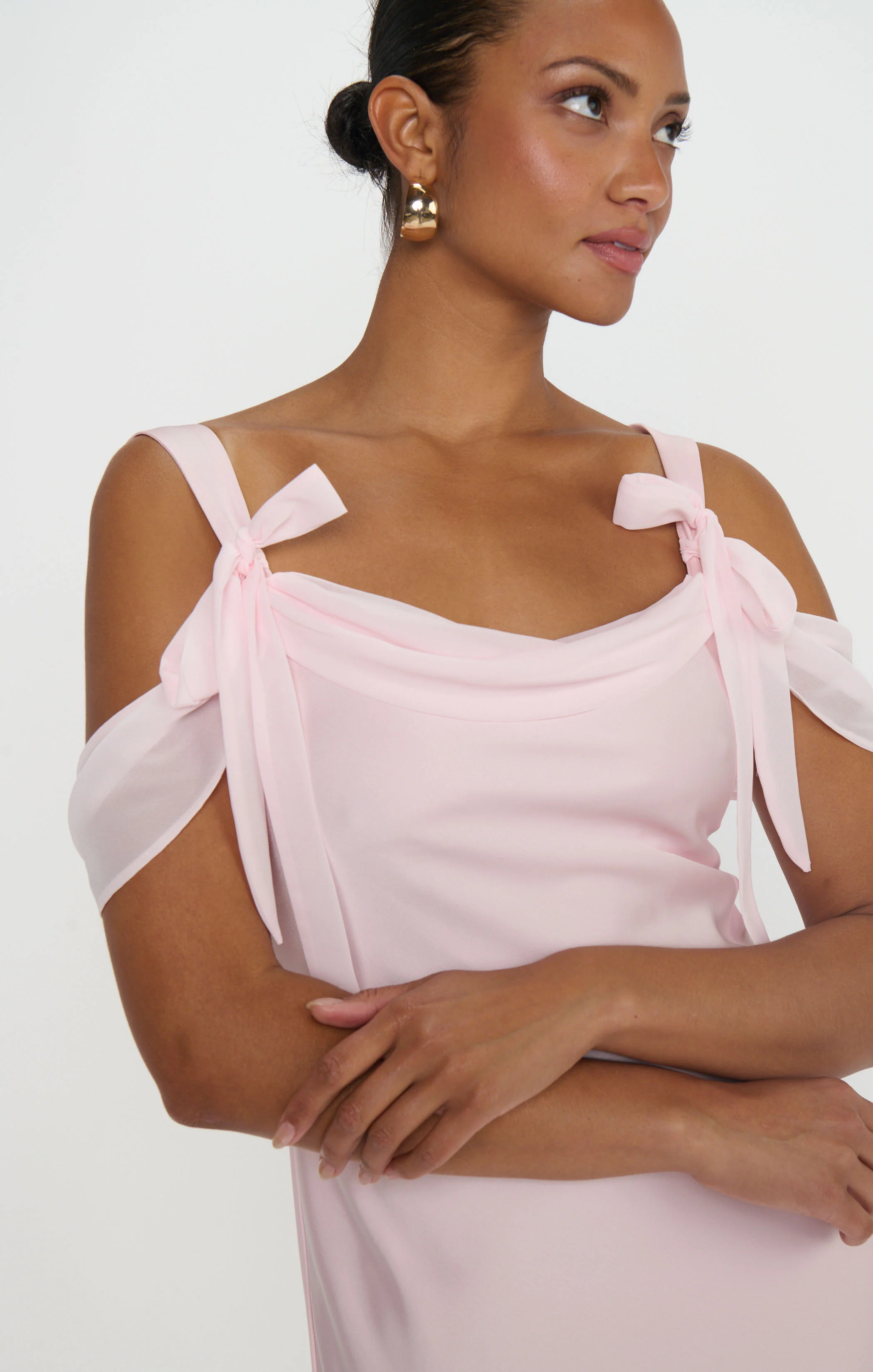 Bella Maxi Dress ~ Powder Pink Luxe Satin - Image 4