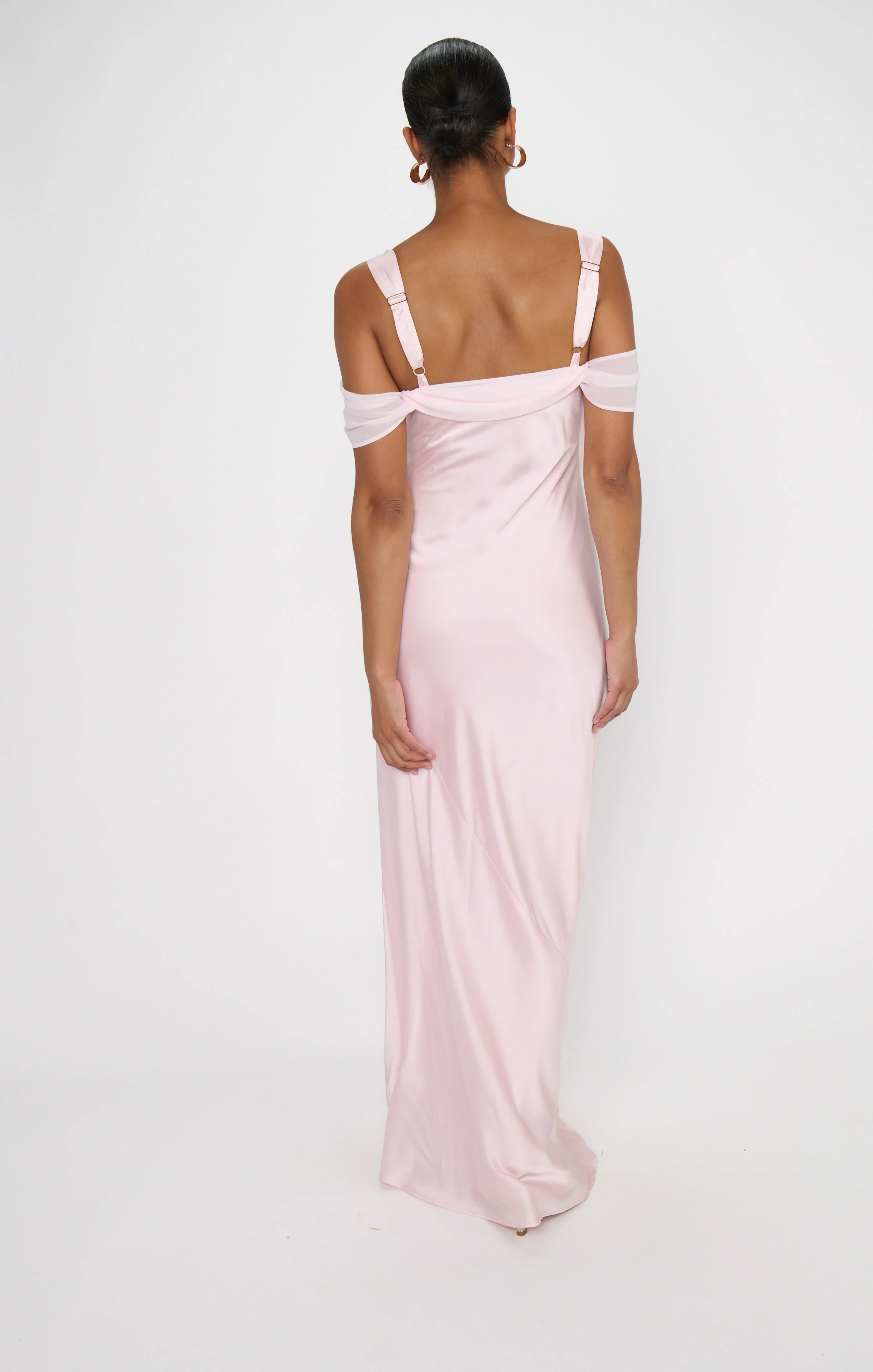 Bella Maxi Dress ~ Powder Pink Luxe Satin - Image 6